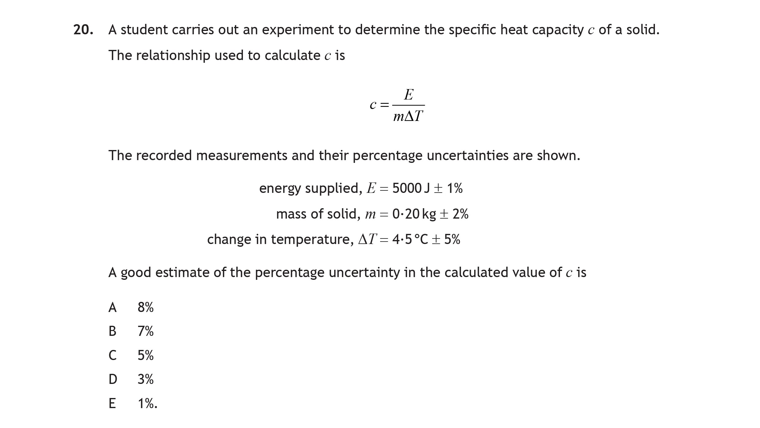 A-student-carries-out-an-experiment-to-determine-the-specific-heat-capacity-c-of-a-solid-Scottish Highers Physics-Question 20-2018.png