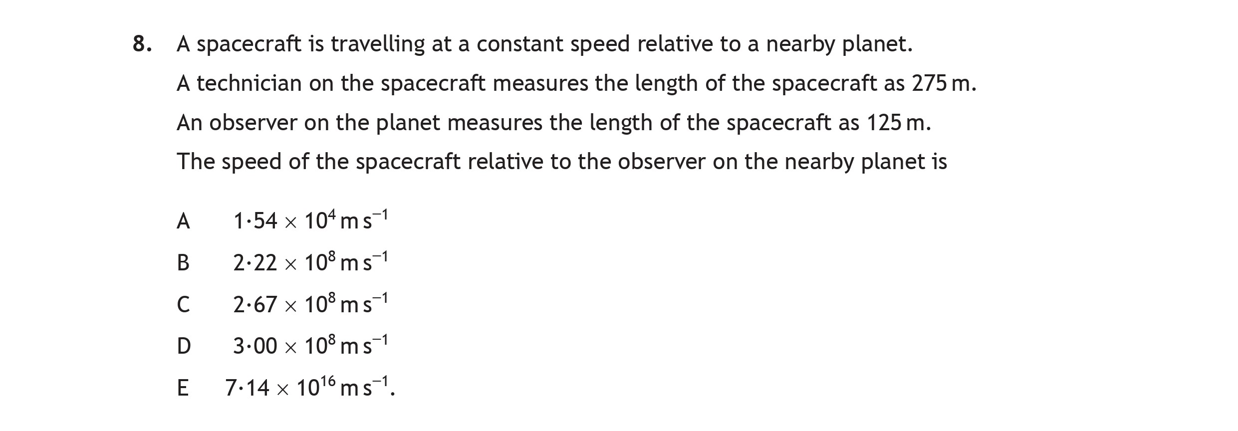 A-spacecraft-is-travelling-at-a-constant-speed-relative-to-a-nearby-planet-Scottish Highers Physics-Question 8-2019.png