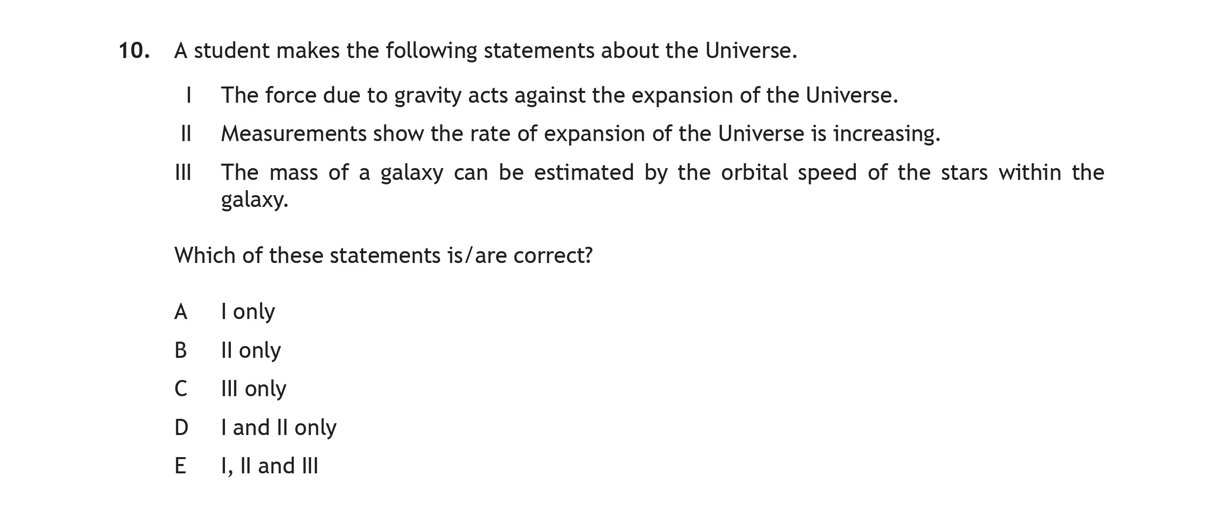 A-student-makes-the-following-statements-about-the-Universe-Scottish Highers Physics-Question 10-2019.png
