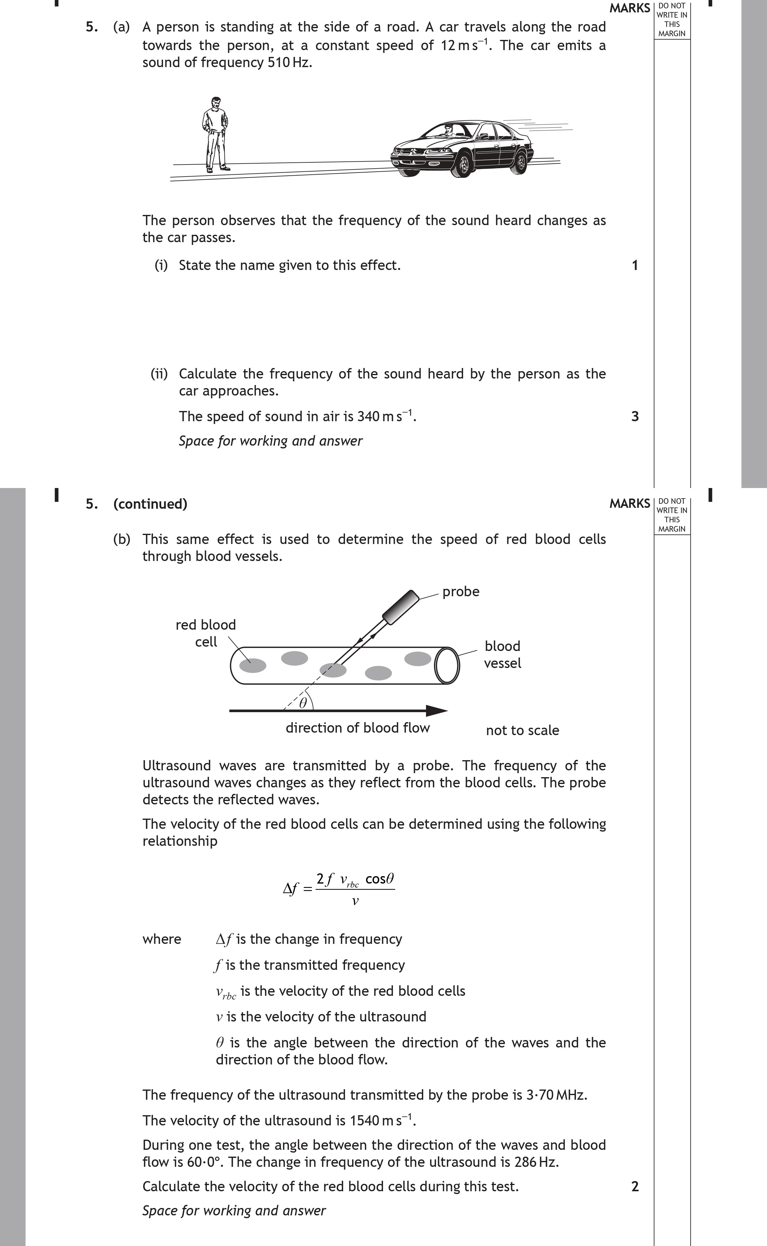 5.-(a)-A-person-is-standing-at-the-side-of-a-road-Scottish Highers Physics-Question 5-2019.png