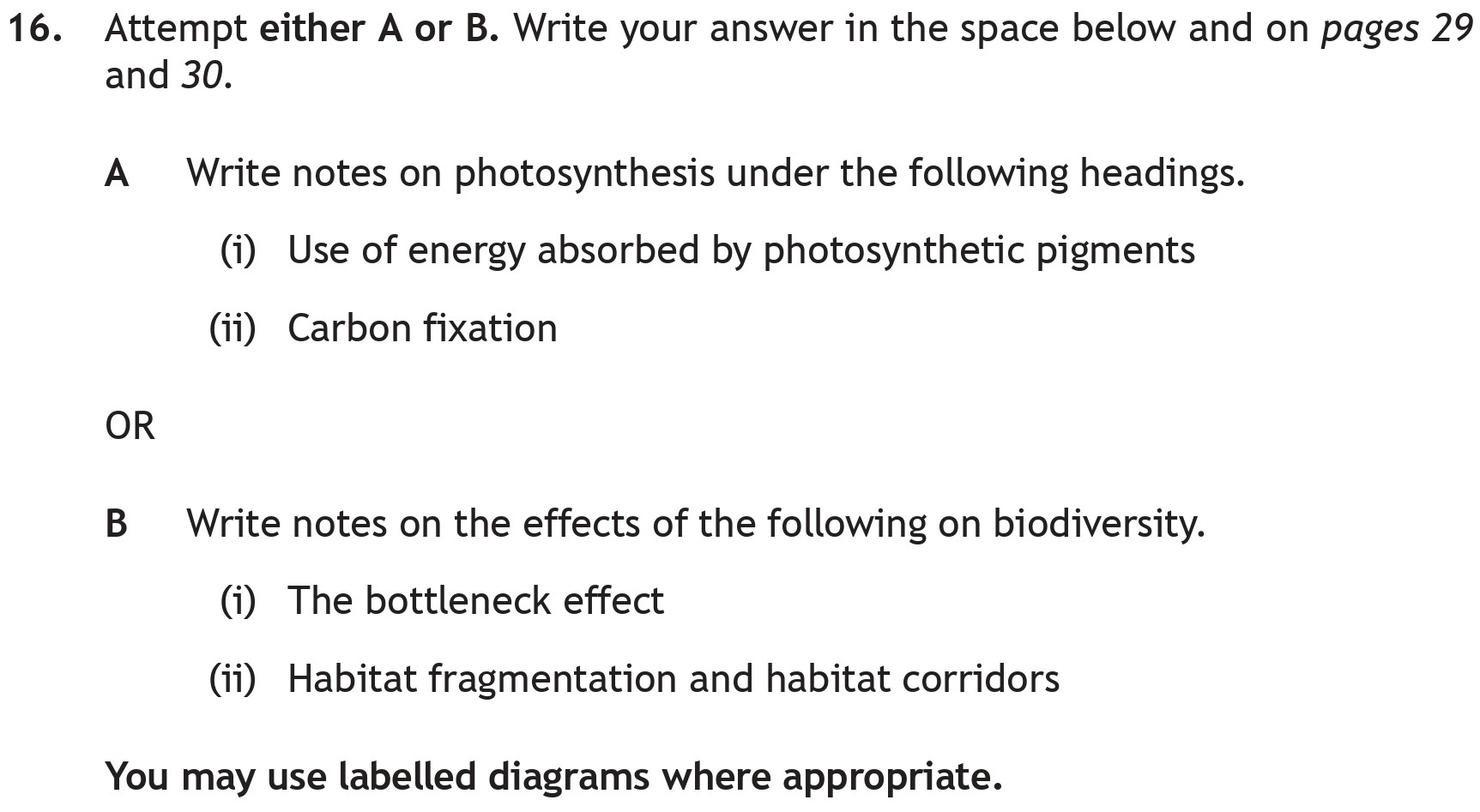 A-Write-notes-on-photosynthesis-under-the-following-headings-Scottish Highers Biology-Question 16-2019.png