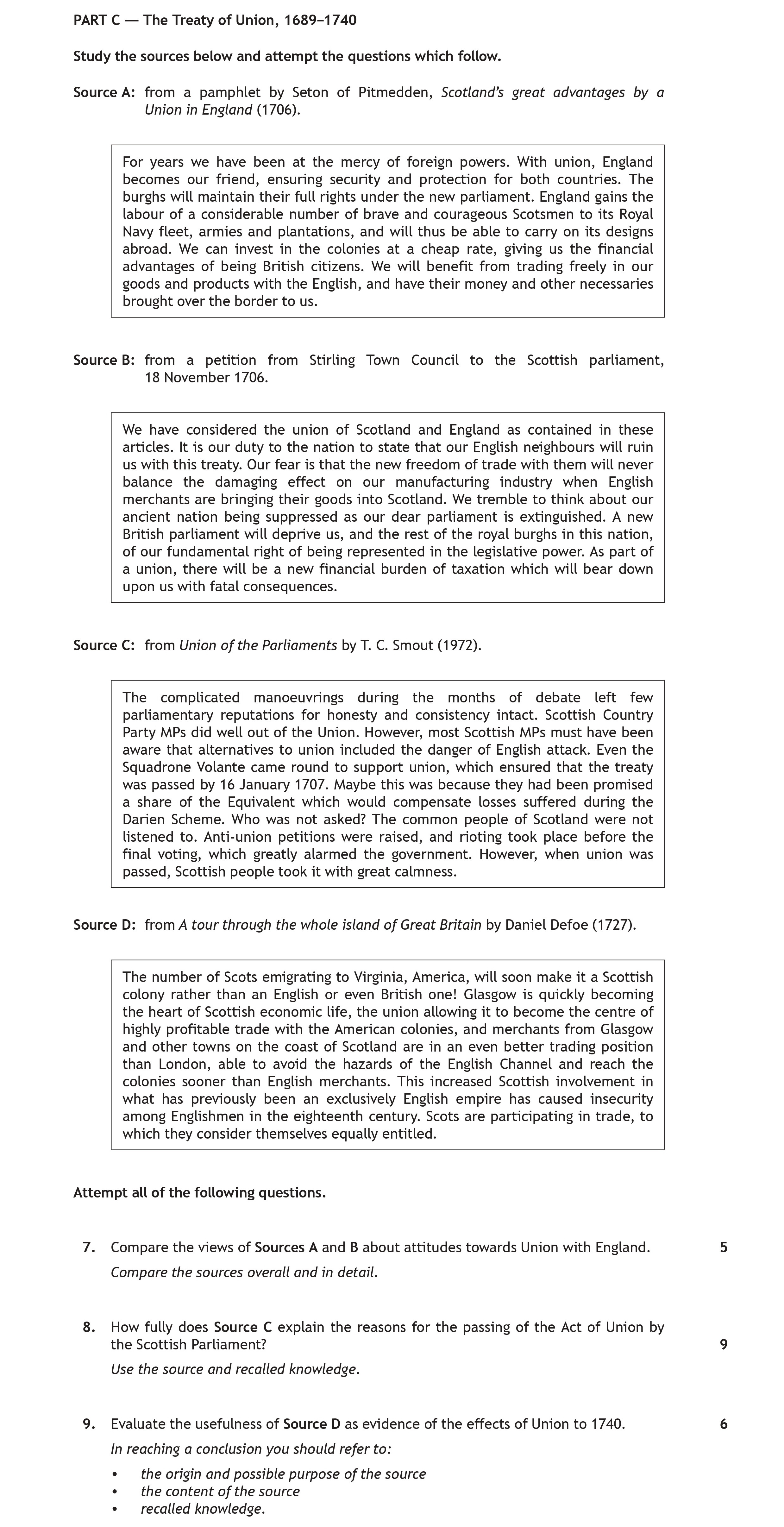 Compare-the-views-of-Sources-A-and-B-about-attitudes-towards-Union-with-England-Scottish Highers History-Question 7-2018.png