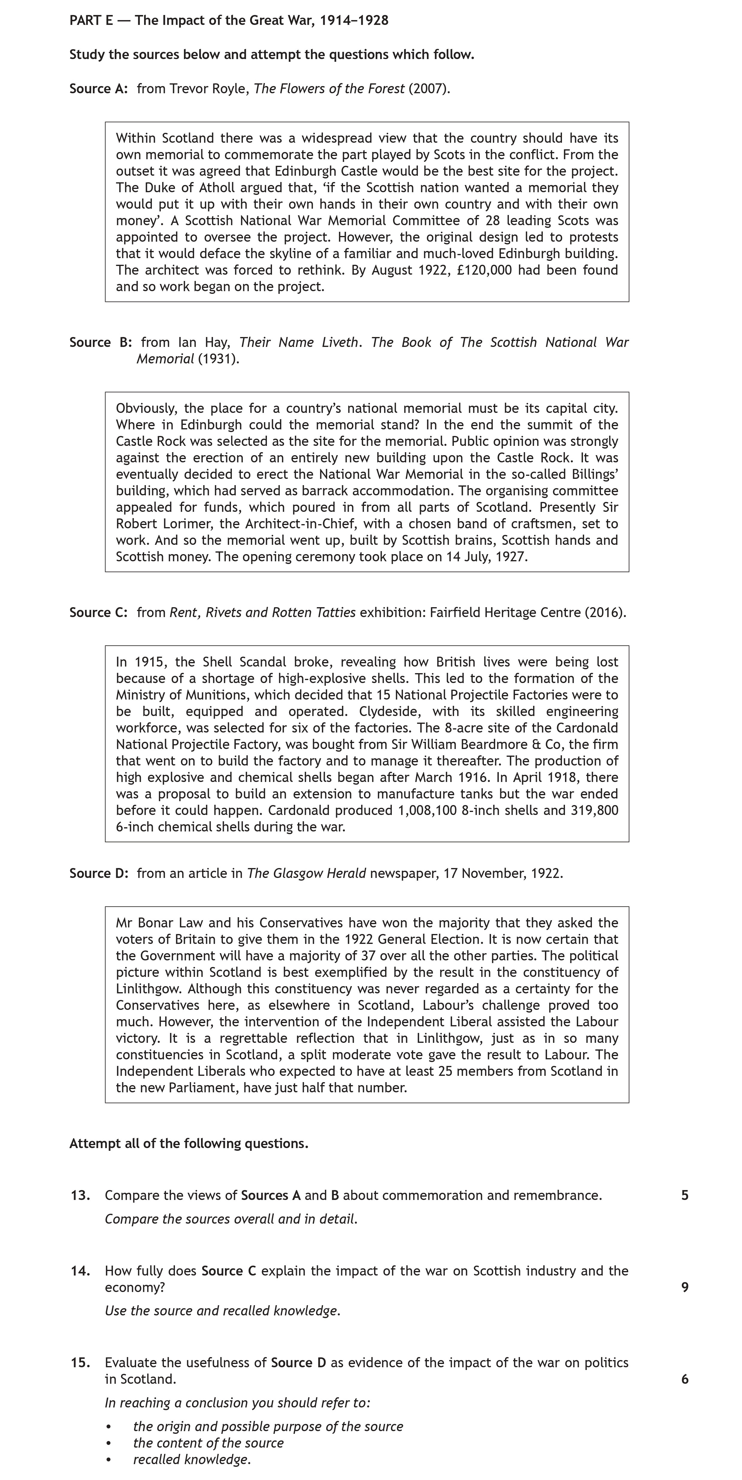 Compare-the-views-of-Sources-A-and-B-about-commemoration-and-remembrance-Scottish Highers History-Question 13-2018.png