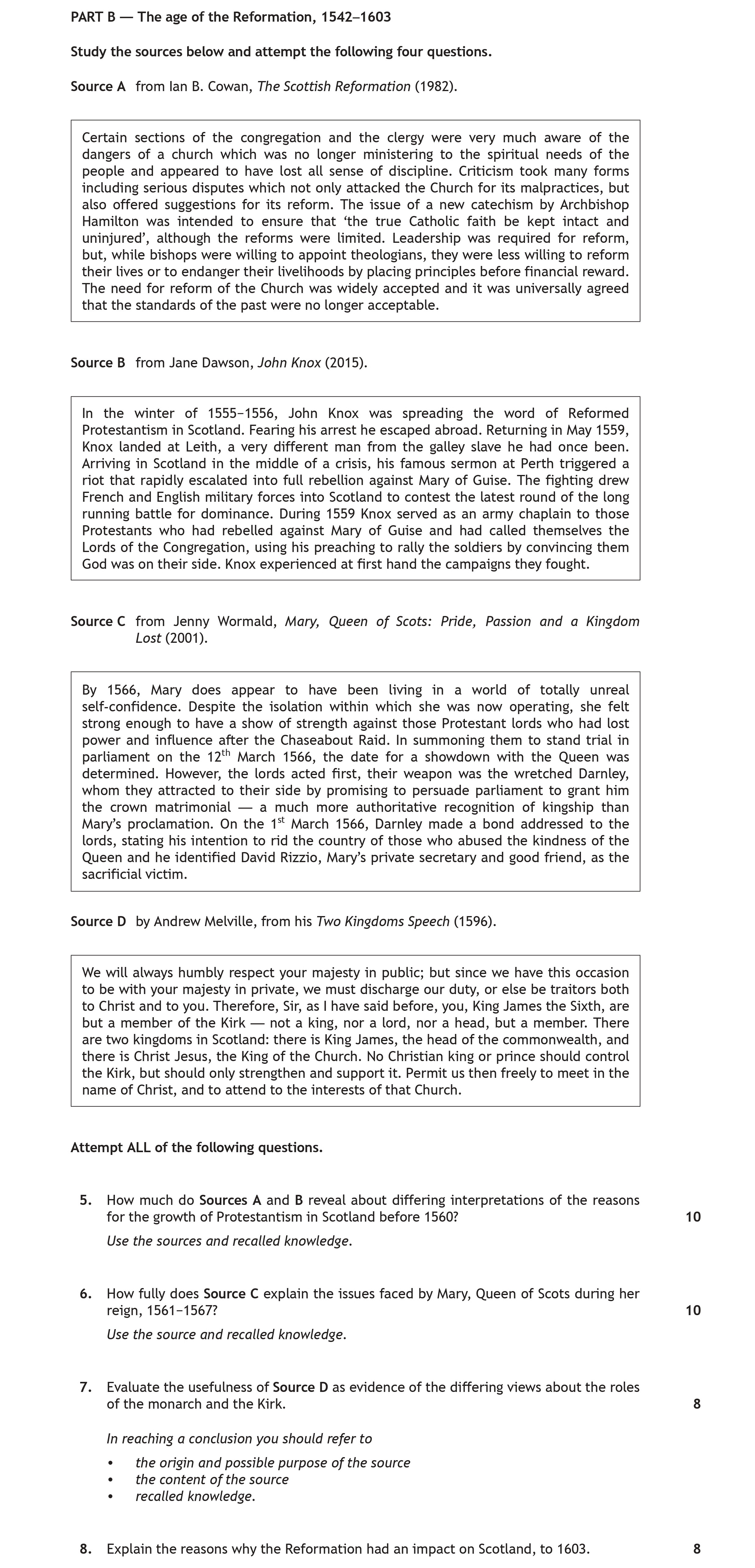 How-much-do-Sources-A-and-B-reveal-about-differing-interpretations-of-the-reasons-for-the-growth-of-Protestantism-in-Scotland-before-1560?--Use-the-sources-and-recalled-knowledge.-Scottish Highers History-Question 5-2019.png