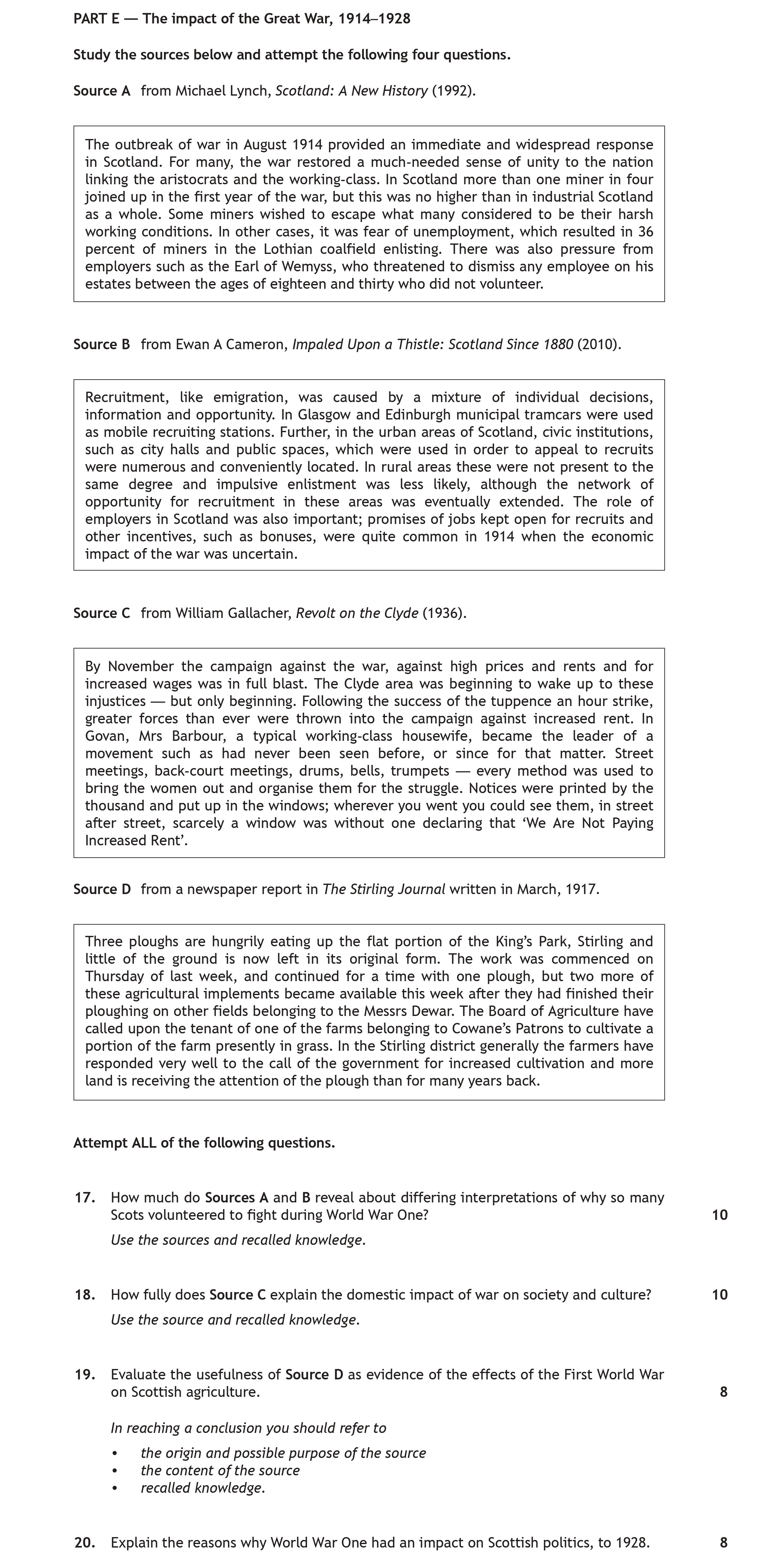 How-much-do-Sources-A-and-B-reveal-about-differing-interpretations-of-why-so-many-Scots-volunteered-to-fight-in-the-First-World-War?-Use-the-sources-and-recalled-knowledge.-Scottish Highers History-Question 17-2019.png