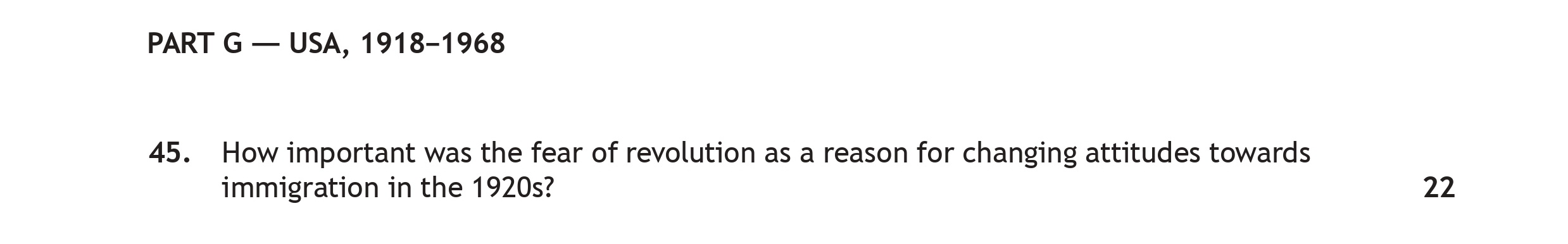 How-important-was-the-fear-of-revolution-as-a-reason-for-changing-attitudes-towards-immigration-in-the-1920s?-Scottish Highers History-Question 45-2022.png