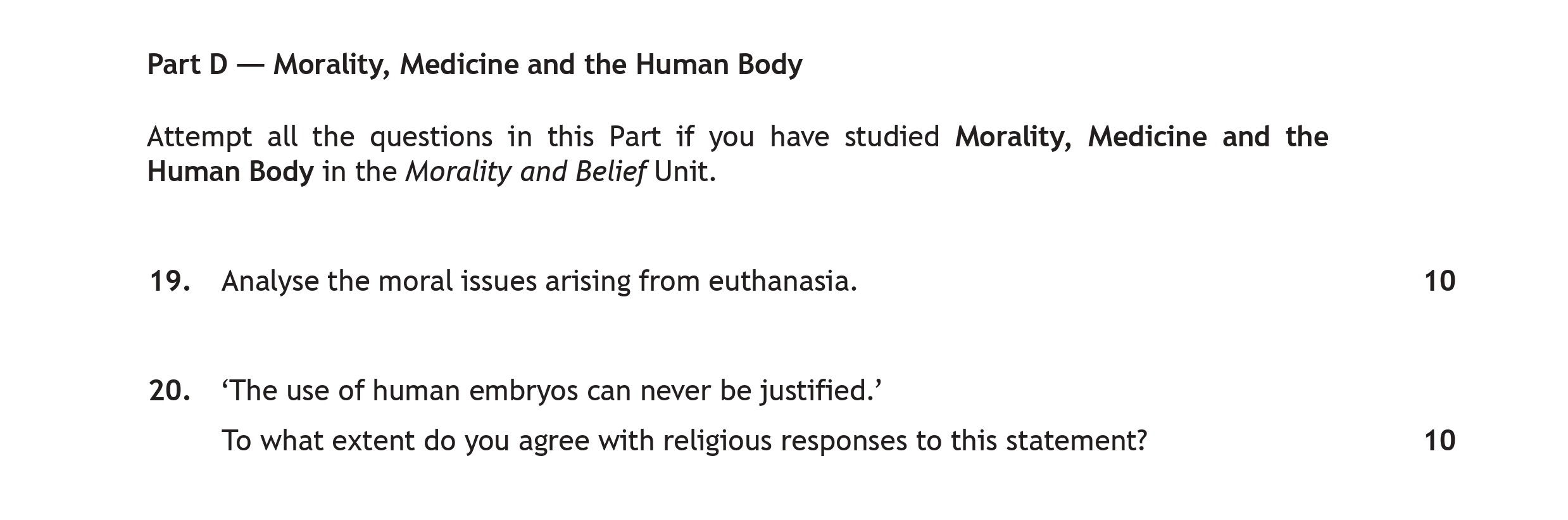Analyse-the-moral-issues-arising-from-euthanasia-Scottish Highers Religious Moral and Philosophical Studies-Question 19-2018.png