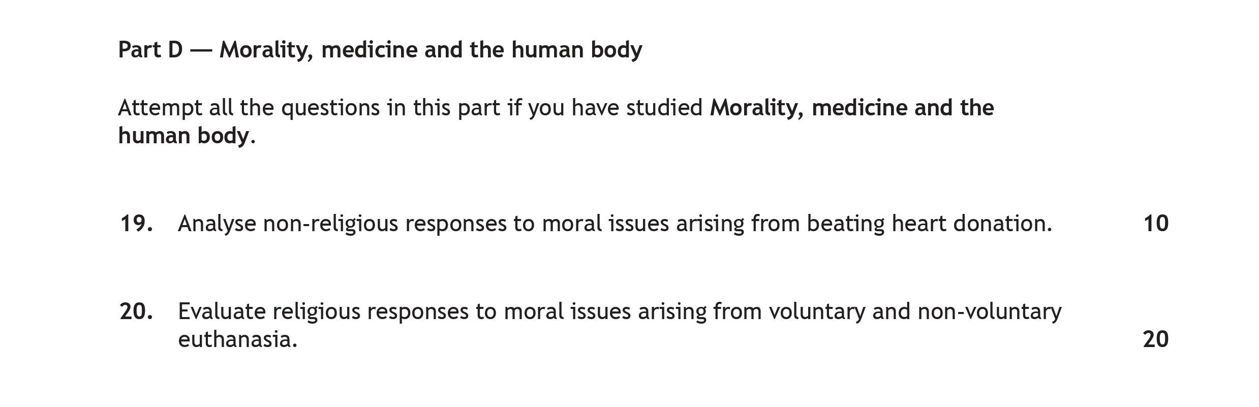 Analyse-non-religious-responses-to-moral-issues-arising-from-beating-heart-donation.-Scottish Highers Religious Moral and Philosophical Studies-Question 19-2023.png