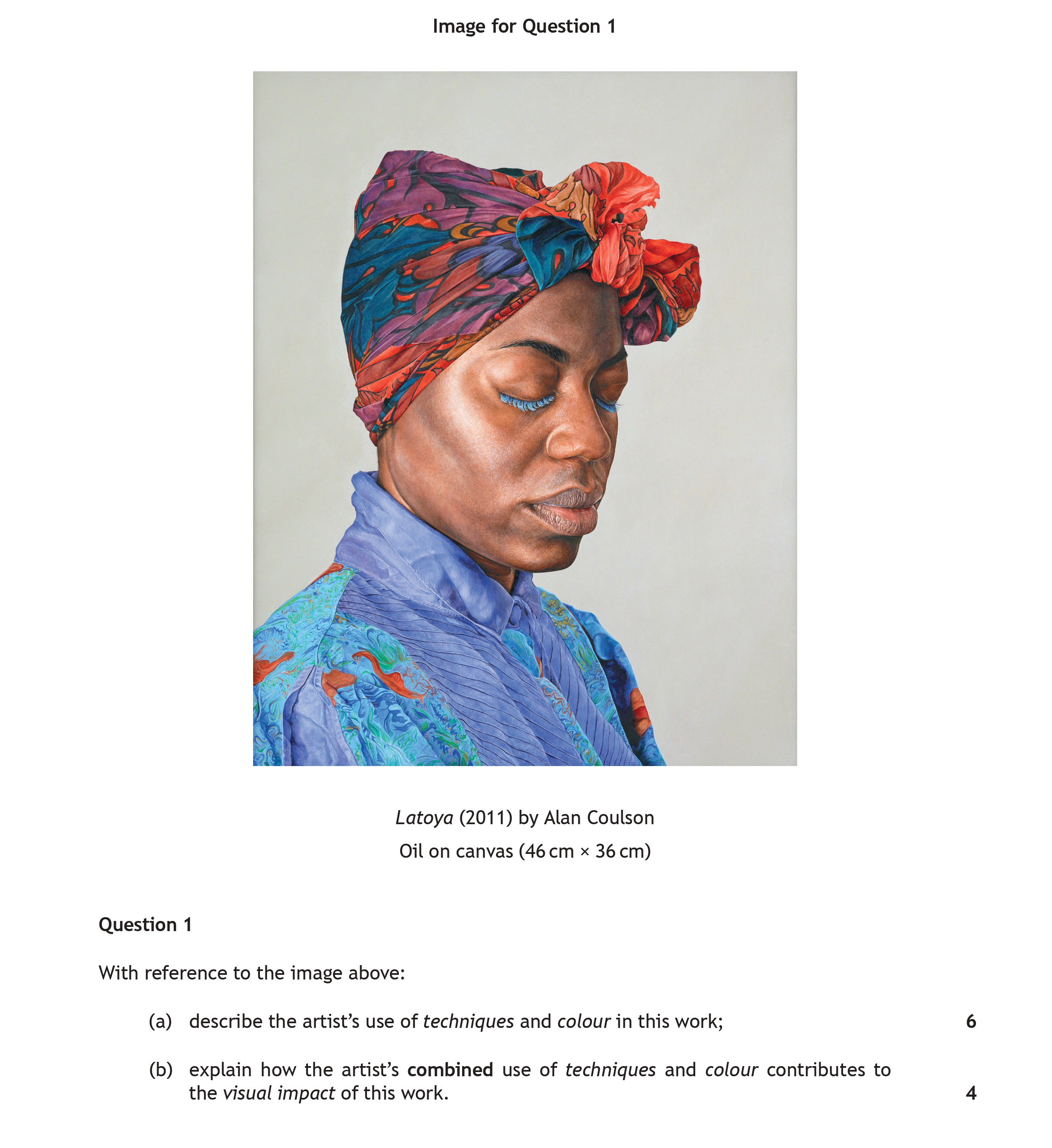 With-reference-to-the-image-above:--(a)-describe-the-artist's-use-of-techniques-and-colour-in-this-work;--(b)-explain-how-the-artist's-combined-use-of-techniques-and-colour-contributes-to-the-visual-impact-of-this-work.-Scottish Highers Art and Design-Question 1-2018.png