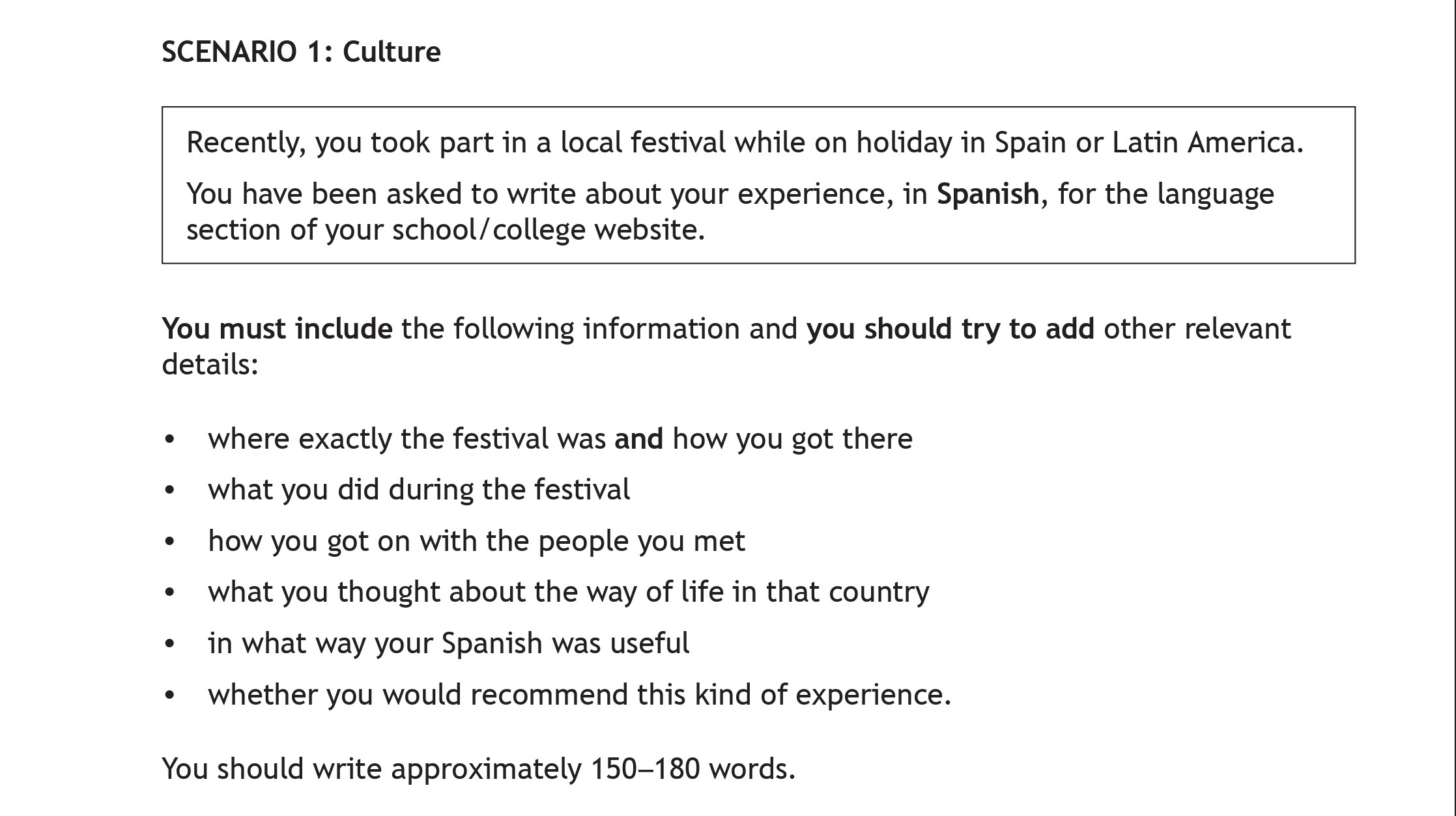 Recently,-you-took-part-in-a-local-festival-while-on-holiday-in-Spain-or-Latin-America-Scottish Highers Spanish-Question 1-2022.png