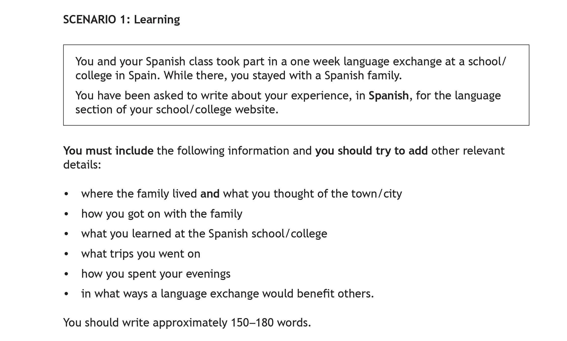 You-and-your-Spanish-class-took-part-in-a-one-week-language-exchange-at-a-school/college-in-Spain-Scottish Highers Spanish-Question 1-2023.png
