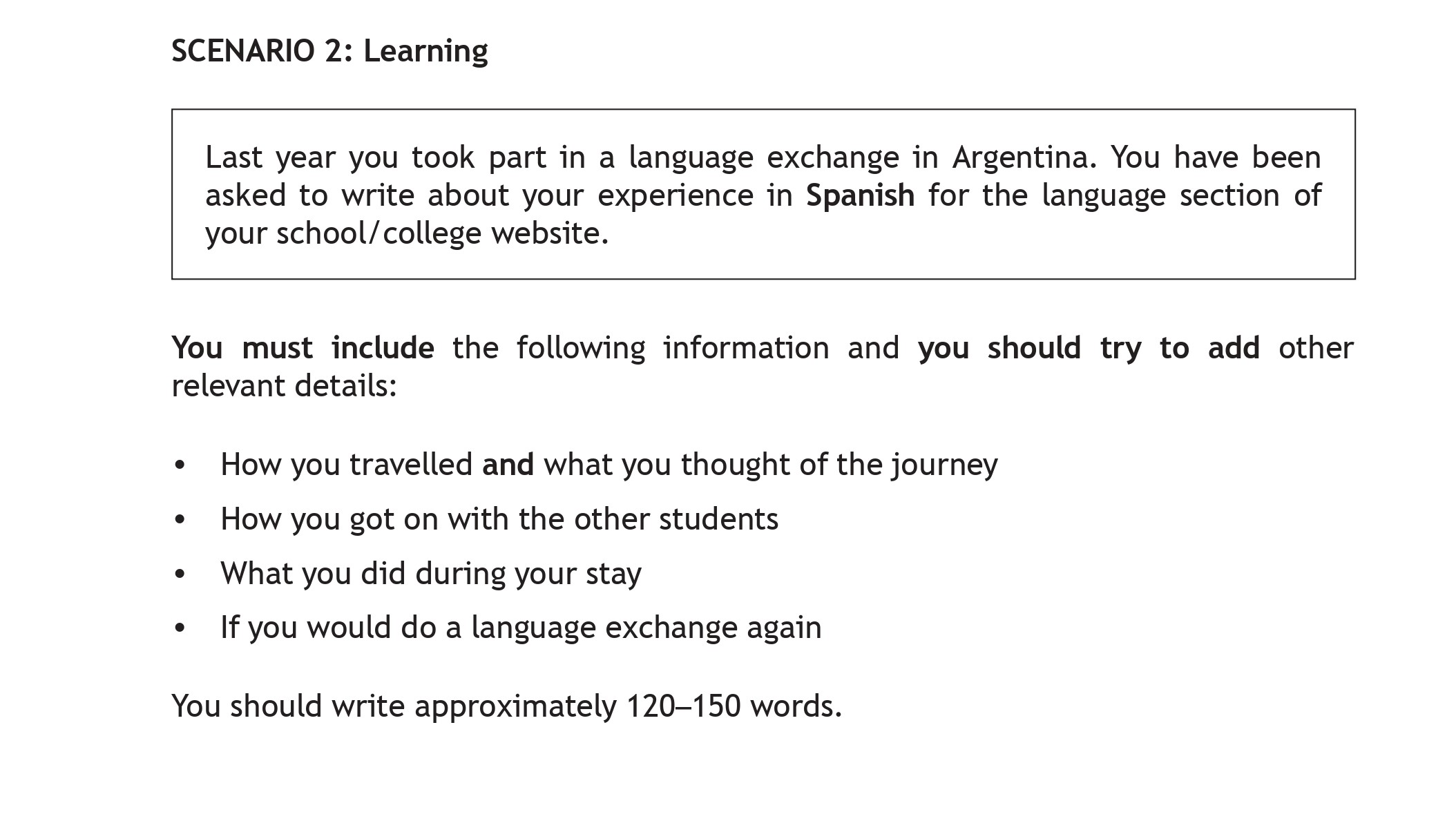 Last-year-you-took-part-in-a-language-exchange-in-Argentina-Scottish Highers Spanish-Question 2-2018.png