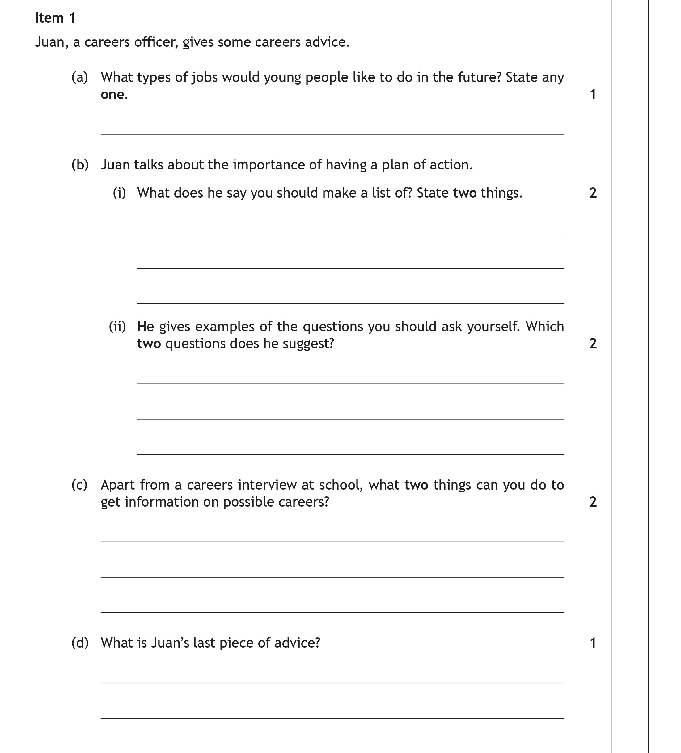 Juan,-a-careers-officer,-gives-some-careers-advice-Scottish Highers Spanish-Question 1-2019.png