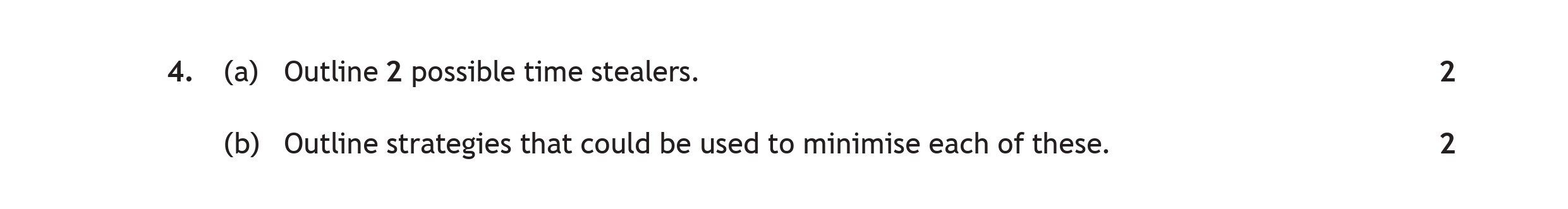 4.-(a)-Outline-2-possible-time-stealers-Scottish Highers Administration and IT-Question 4-2019.png