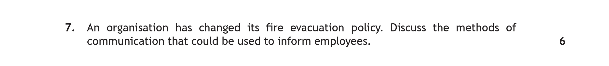 An-organisation-has-changed-its-fire-evacuation-policy-Scottish Highers Administration and IT-Question 7-2018.png
