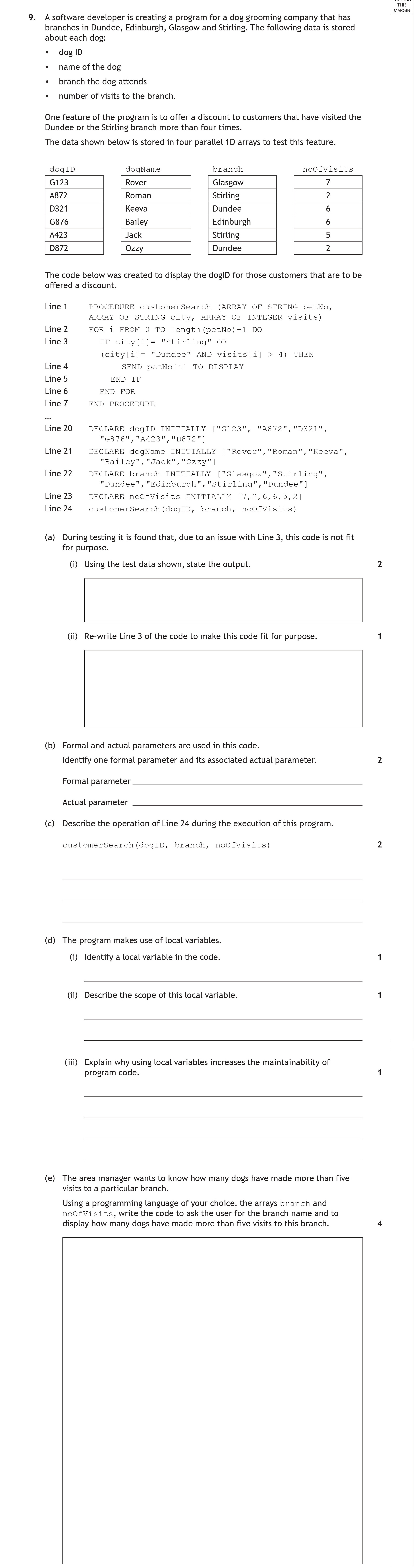 A-software-developer-is-creating-a-program-for-a-dog-grooming-company-that-has-branches-in-Dundee,-Edinburgh,-Glasgow-and-Stirling-Scottish Highers Computing Science-Question 9-2023.png