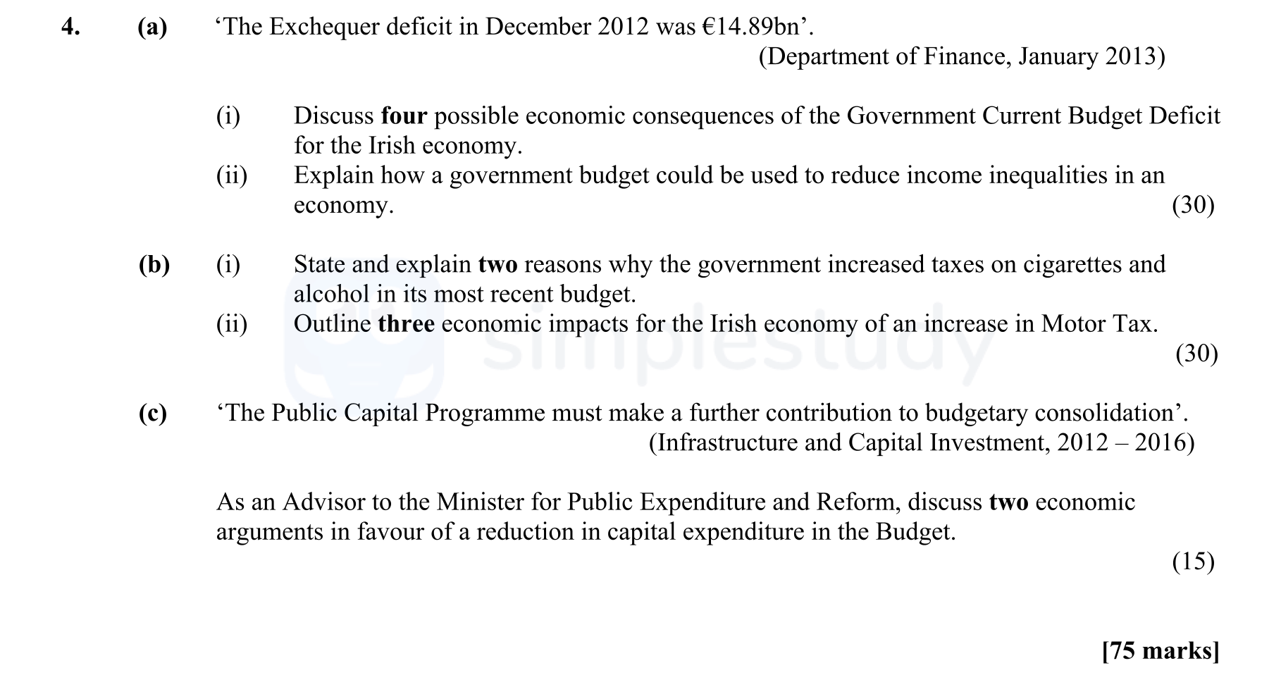 ‘The-Exchequer-deficit-in-December-2012-was-€14.89bn’-Leaving Cert Economics-Question 4-2013.png