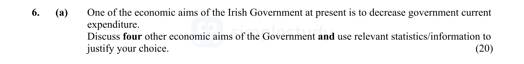 One-of-the-economic-aims-of-the-Irish-Government-at-present-is-to-decrease-government-current-expenditure-Leaving Cert Economics-Question 6 (a)-2012.png