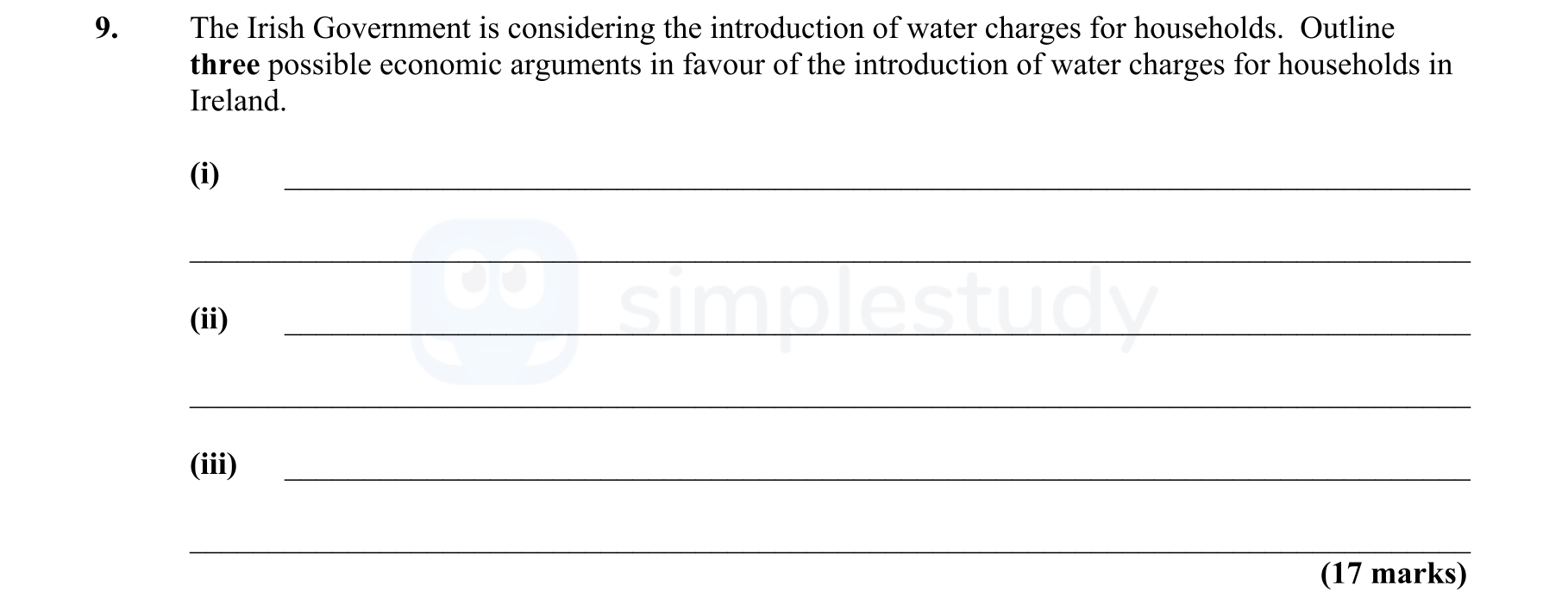 The-Irish-Government-is-considering-the-introduction-of-water-charges-for-households-Leaving Cert Economics-Question 9-2020.png