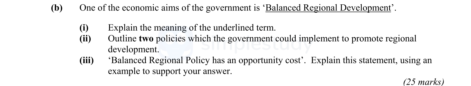 One-of-the-economic-aims-of-the-government-is-'Balanced-Regional-Development'-Leaving Cert Economics-Question b-2008.png