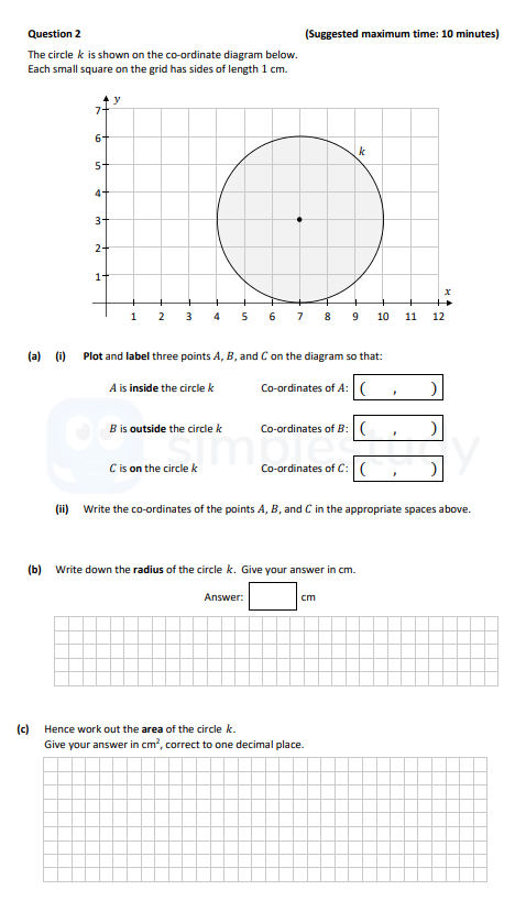 The-circle-$k$-is-shown-on-the-co-ordinate-diagram-below-Junior Cycle Mathematics-Question 2-2019.png