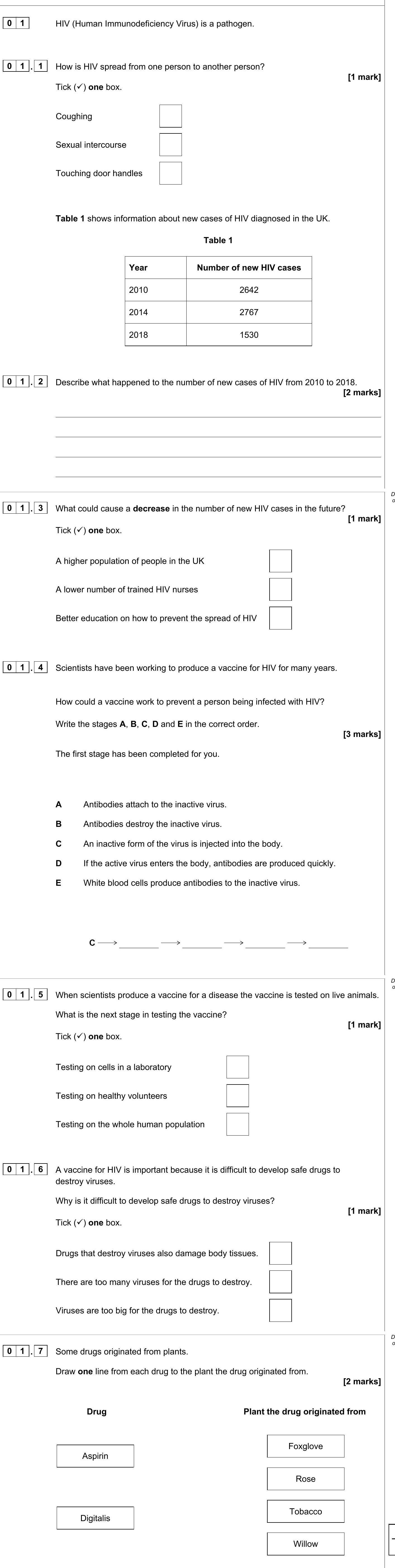 HIV-(Human-Immunodeficiency-Virus)-is-a-pathogen-AQA-GCSE Biology-Question 1-2010-Paper 1.png