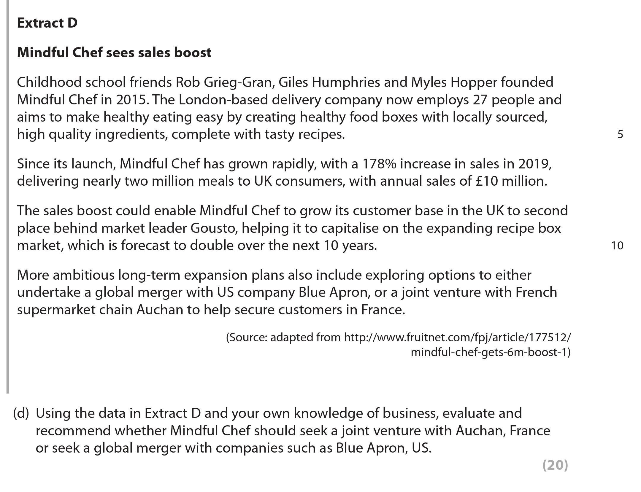 Using-the-data-in-Extract-D-and-your-own-knowledge-of-business,-evaluate-and-recommend-whether-Mindful-Chef-should-seek-a-joint-venture-with-Auchan,-France-or-seek-a-global-merger-with-companies-such-as-Blue-Apron,-US.---Edexcel-A-Level Business-Question 1-2022-Paper 3.png