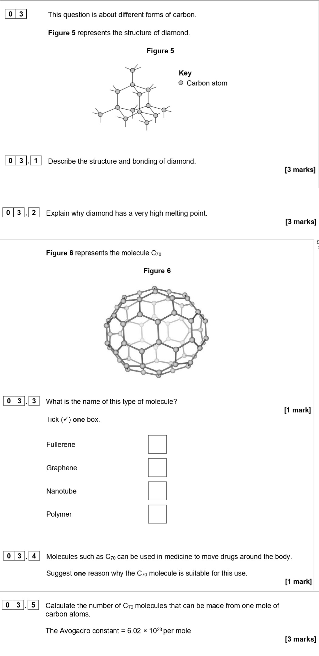This-question-is-about-different-forms-of-carbon-AQA-GCSE Chemistry-Question 3-2022-Paper 1.png