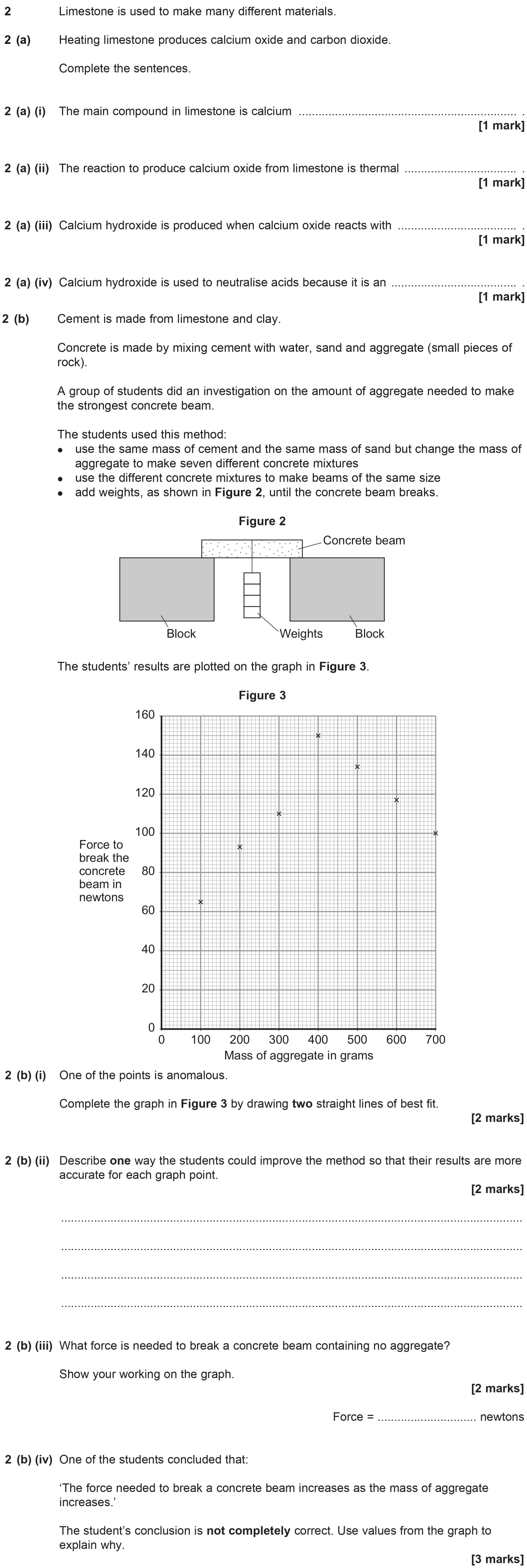 Limestone-is-used-to-make-many-different-materials-AQA-GCSE Chemistry-Question 2-2015-Paper 1.png