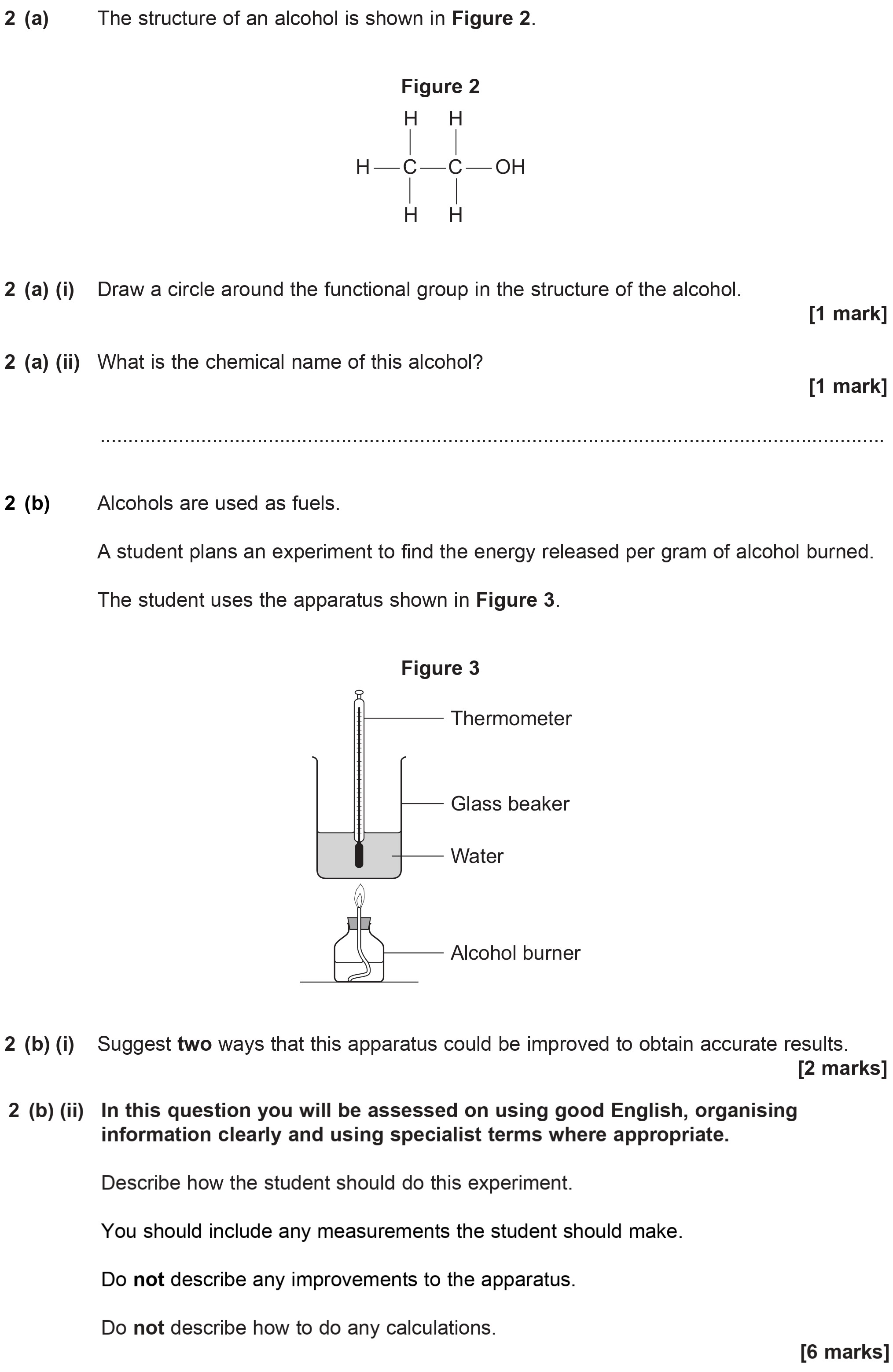 2-(a)-(i)-Draw-a-circle-around-the-functional-group-in-the-structure-of-the-alcohol-AQA-GCSE Chemistry-Question 2-2014-Paper 3.png