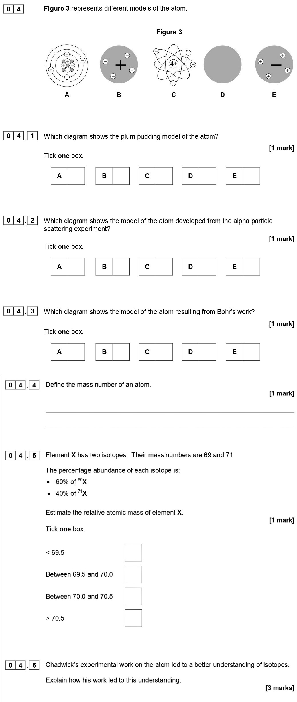 Figure-3-represents-different-models-of-the-atom-AQA-GCSE Chemistry-Question 4-2018-Paper 1.png