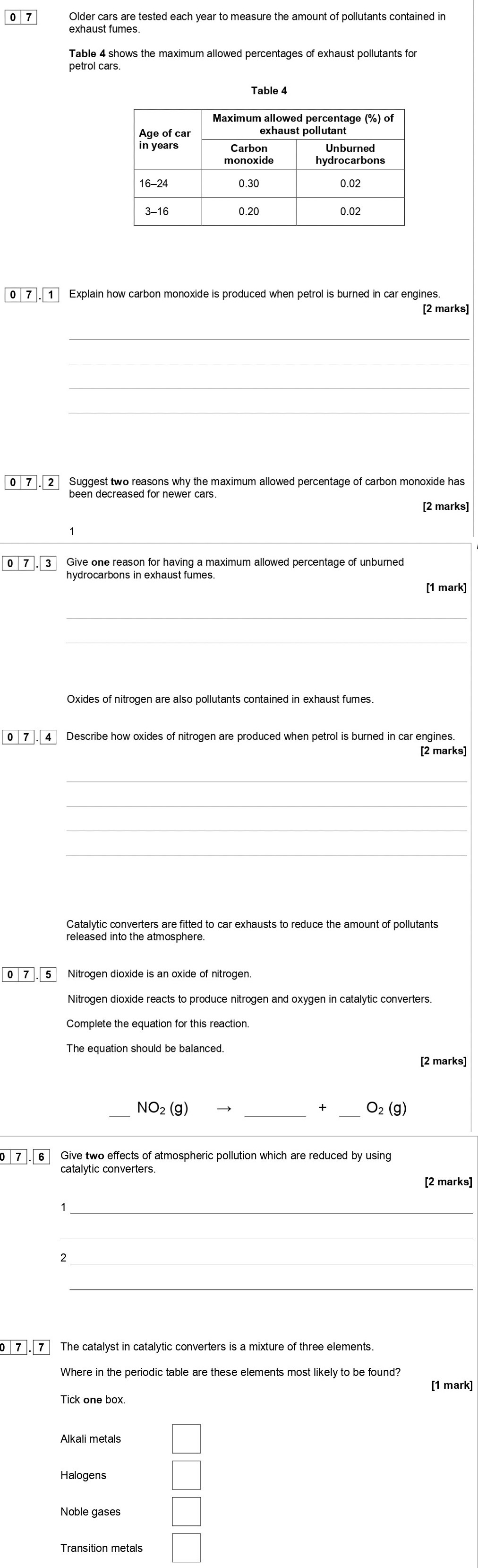 Older-cars-are-tested-each-year-to-measure-the-amount-of-pollutants-contained-in-exhaust-fumes-AQA-GCSE Chemistry-Question 7-2018-Paper 2.png