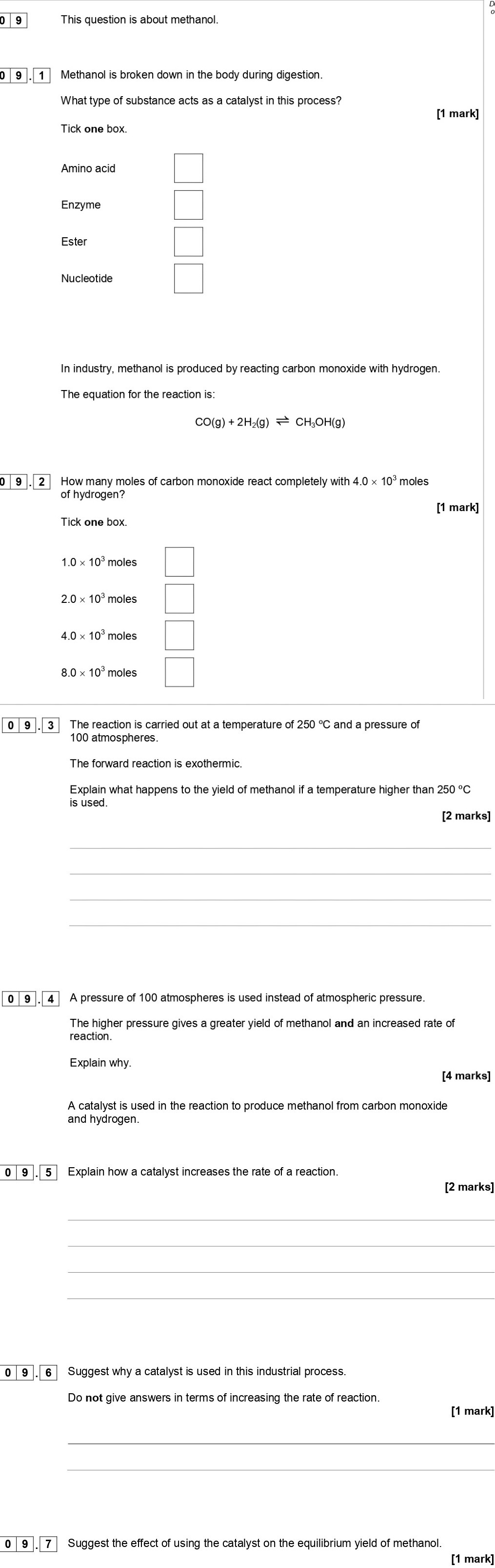 Methanol-is-broken-down-in-the-body-during-digestion-AQA-GCSE Chemistry-Question 9-2018-Paper 2.png