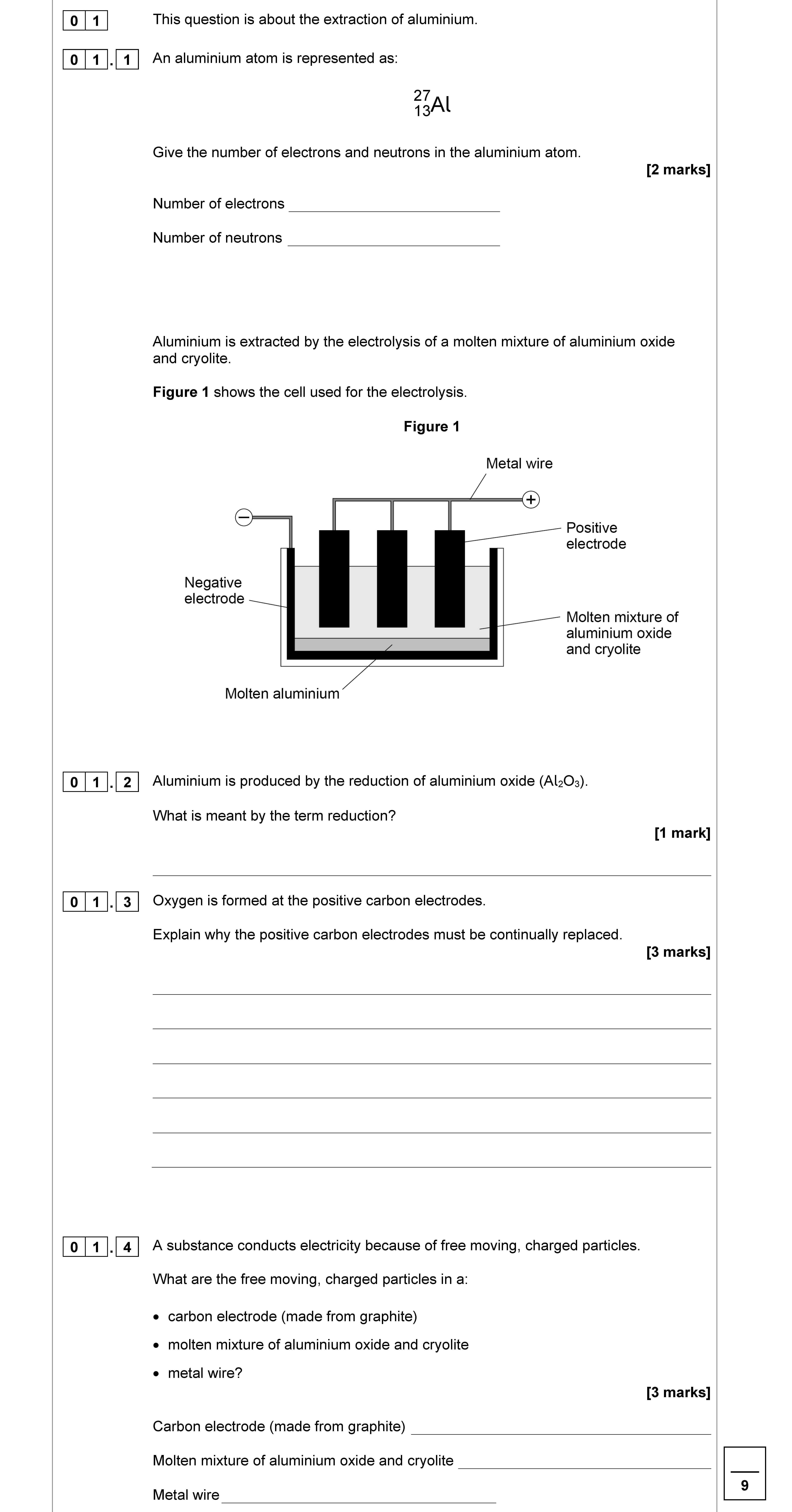An-aluminum-atom-is-represented-as:--$$^{27}_{13}Al$$--Give-the-number-of-electrons-and-neutrons-in-the-aluminium-atom-AQA-GCSE Chemistry Combined Science-Question 1-2020-Paper 1.png