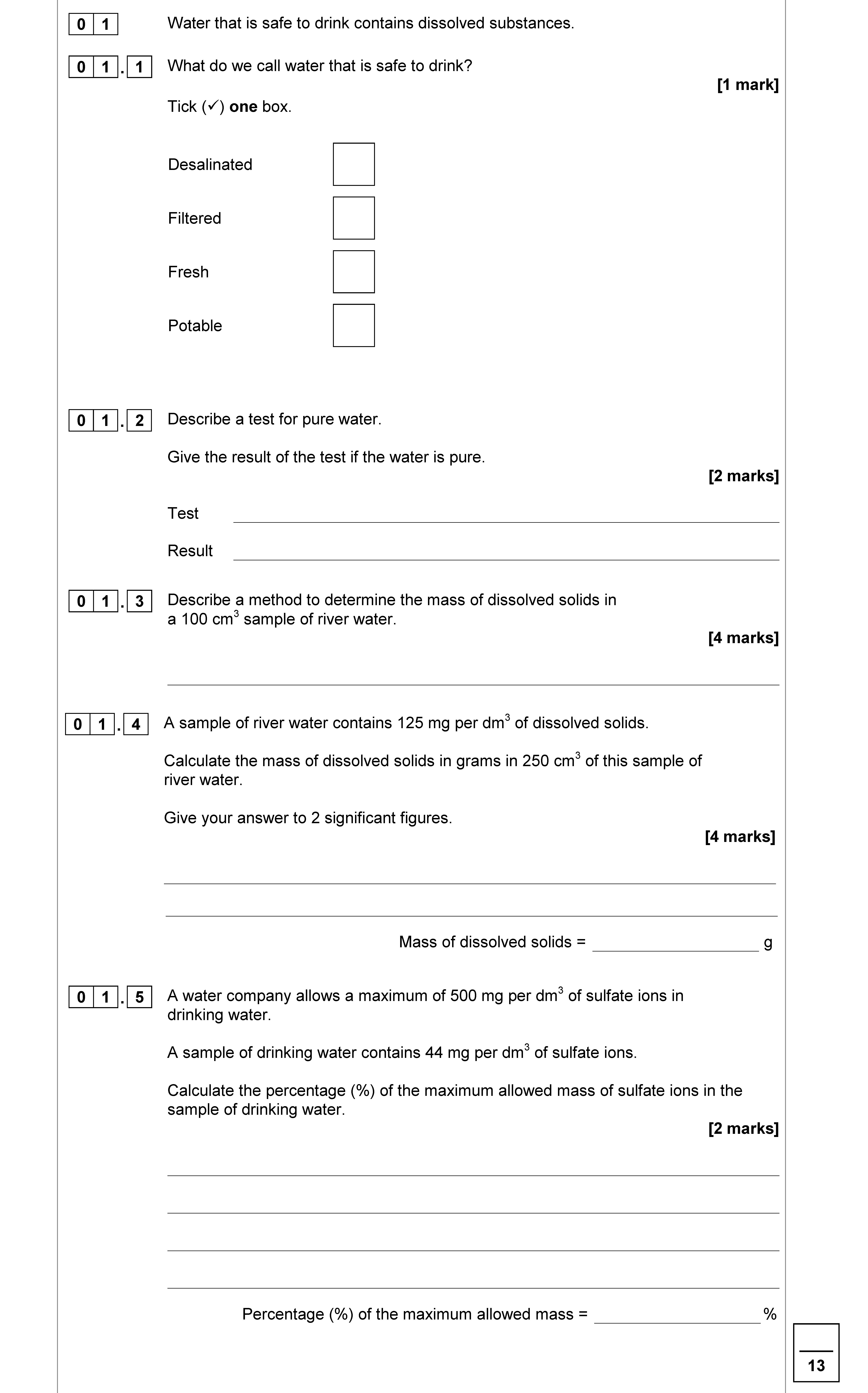Water-that-is-safe-to-drink-contains-dissolved-substances-AQA-GCSE Chemistry Combined Science-Question 1-2019-Paper 2.png