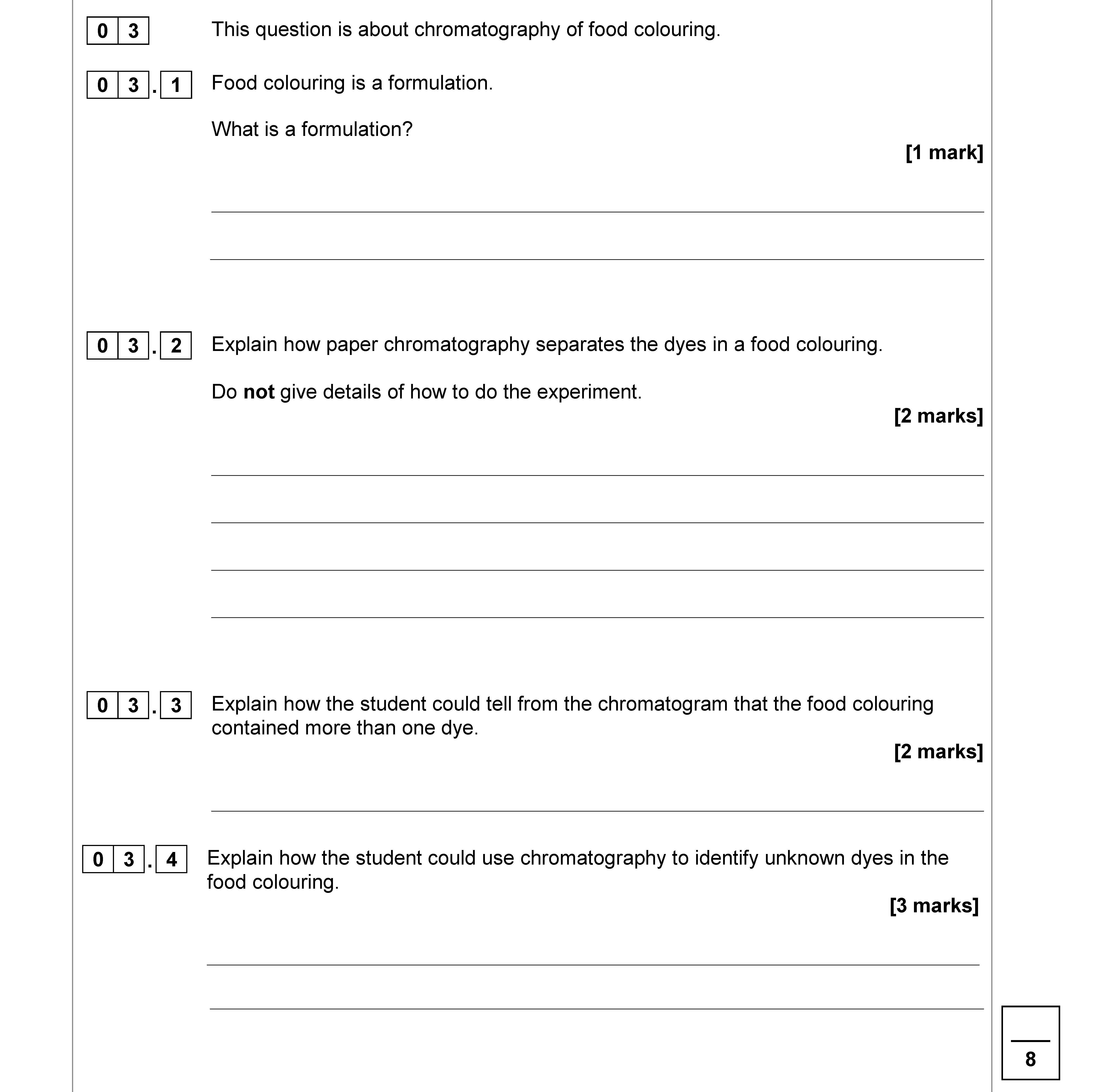 This-question-is-about-chromatography-of-food-colouring-AQA-GCSE Chemistry Combined Science-Question 3-2019-Paper 2.png