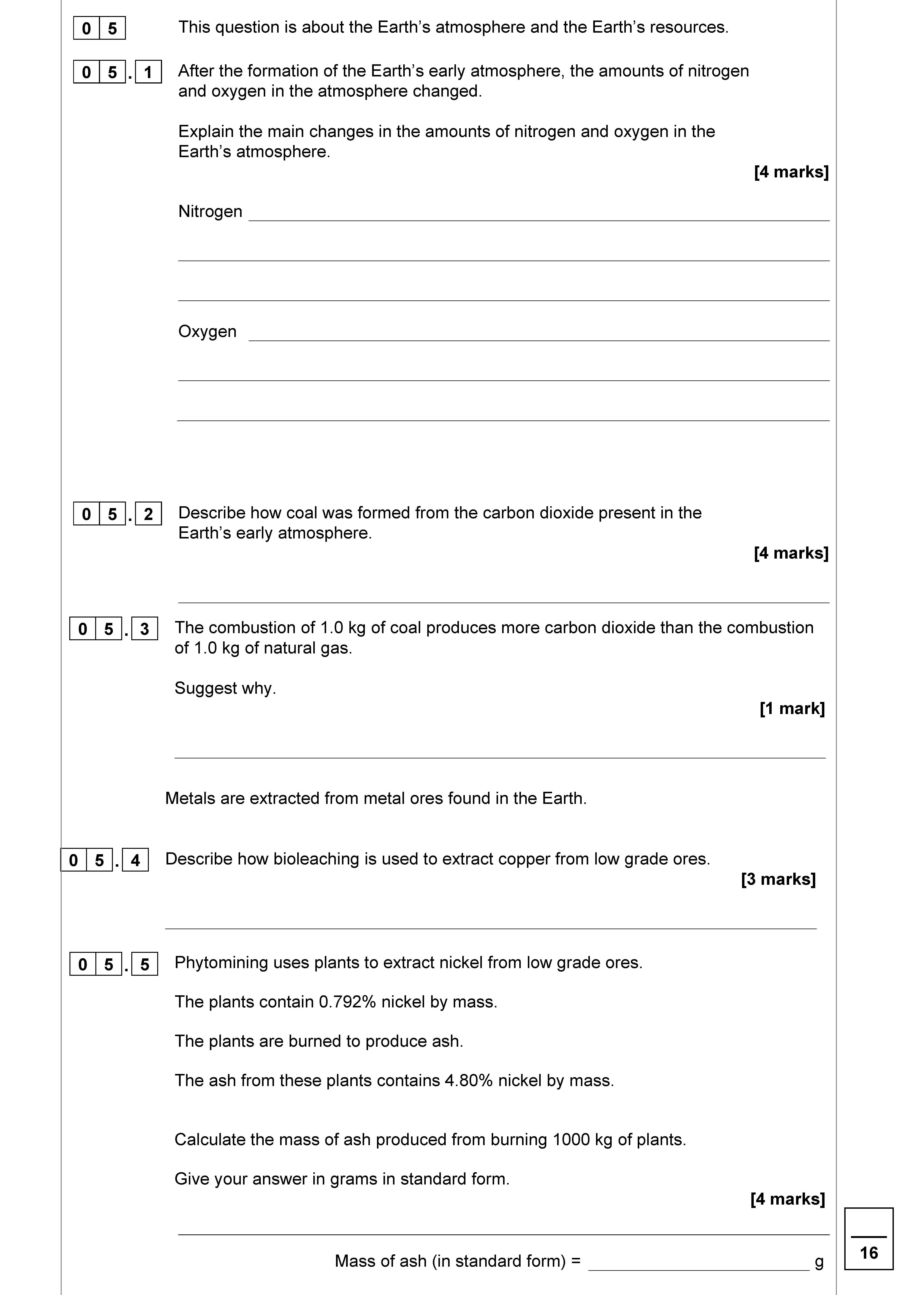 This-question-is-about-the-Earth’s-atmosphere-and-the-Earth’s-resources-AQA-GCSE Chemistry Combined Science-Question 5-2022-Paper 2.png