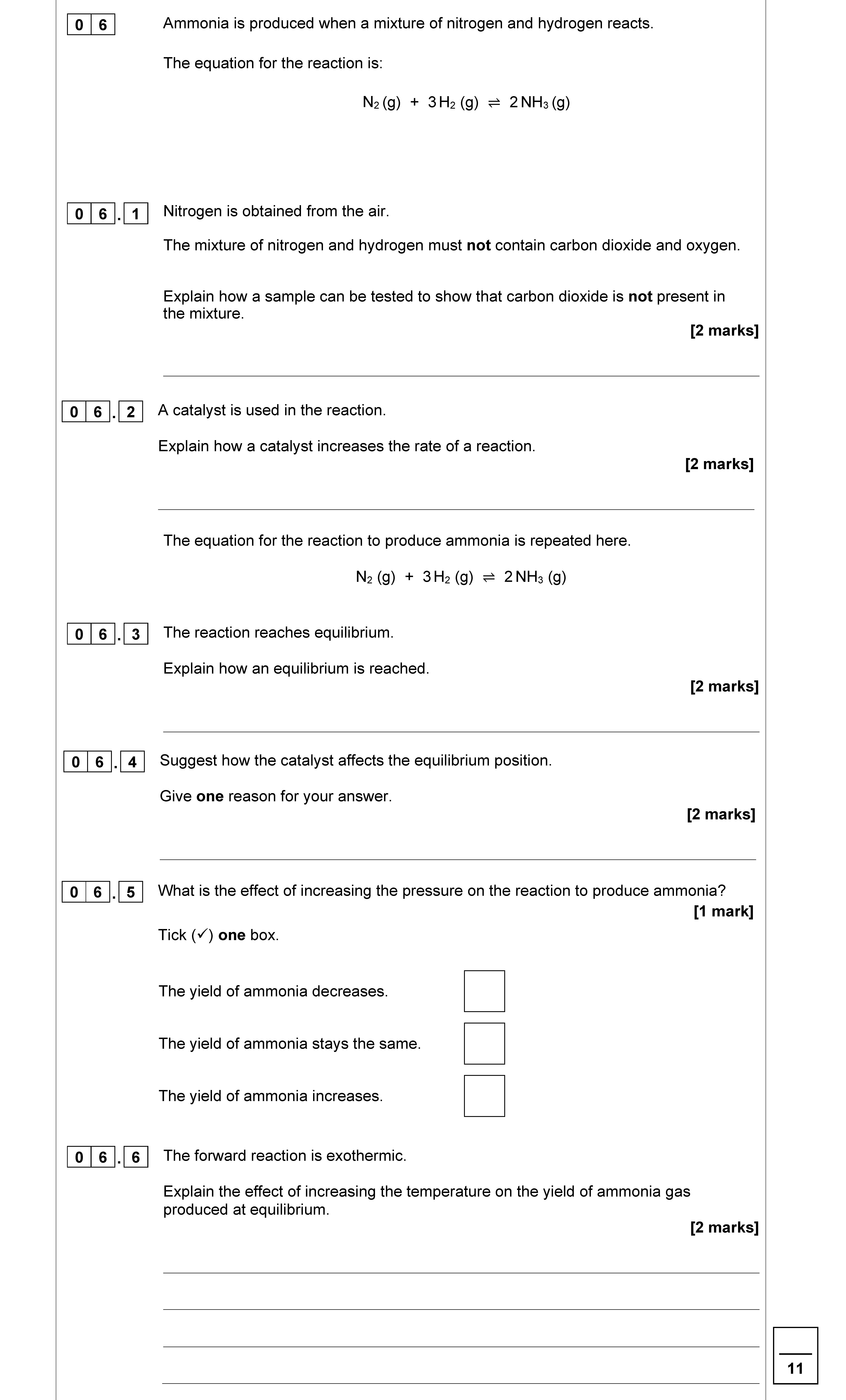 Ammonia-is-produced-when-a-mixture-of-nitrogen-and-hydrogen-reacts-AQA-GCSE Chemistry Combined Science-Question 6-2021-Paper 2.png