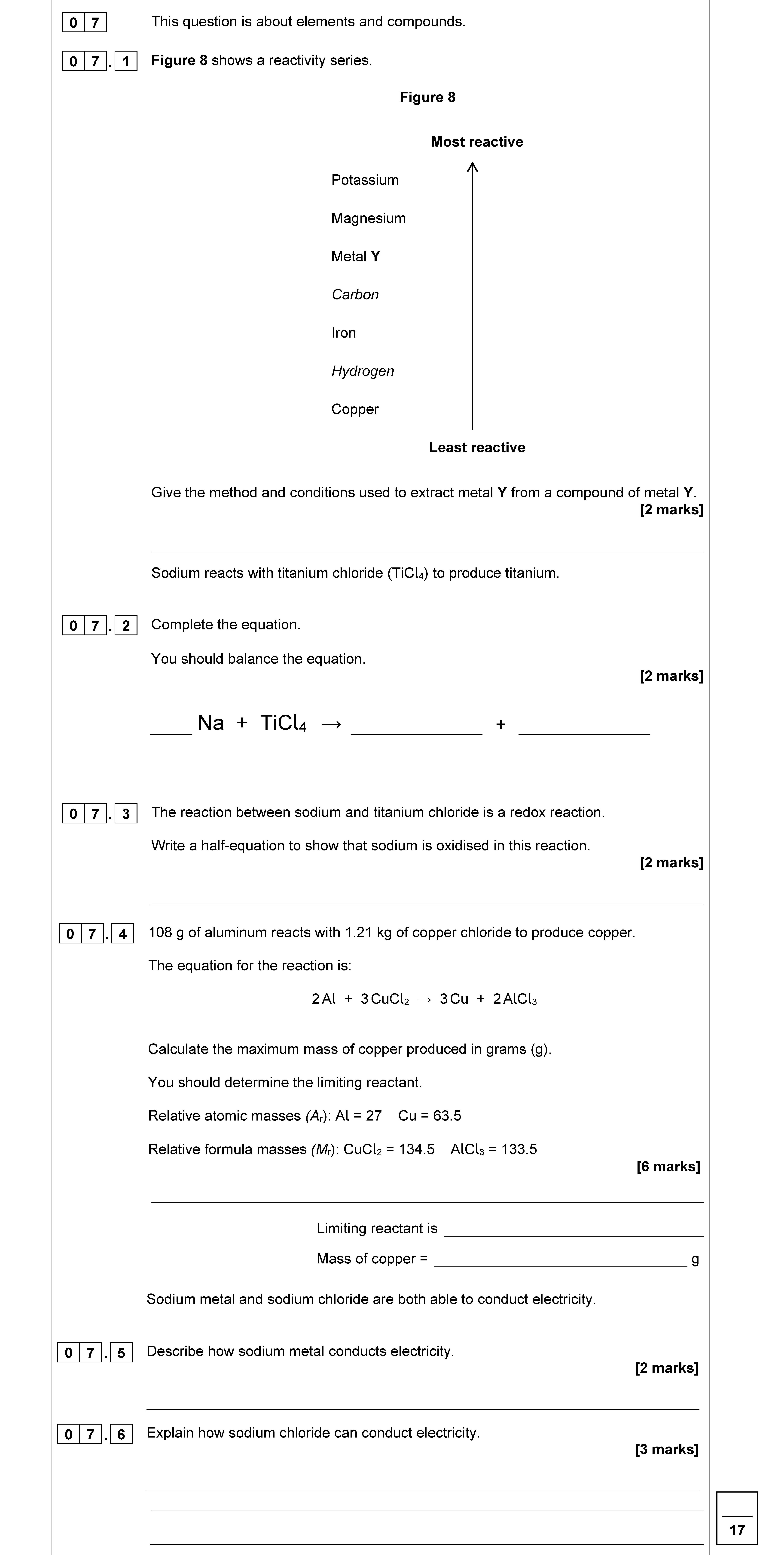 This-question-is-about-elements-and-compounds-AQA-GCSE Chemistry Combined Science-Question 7-2022-Paper 1.png