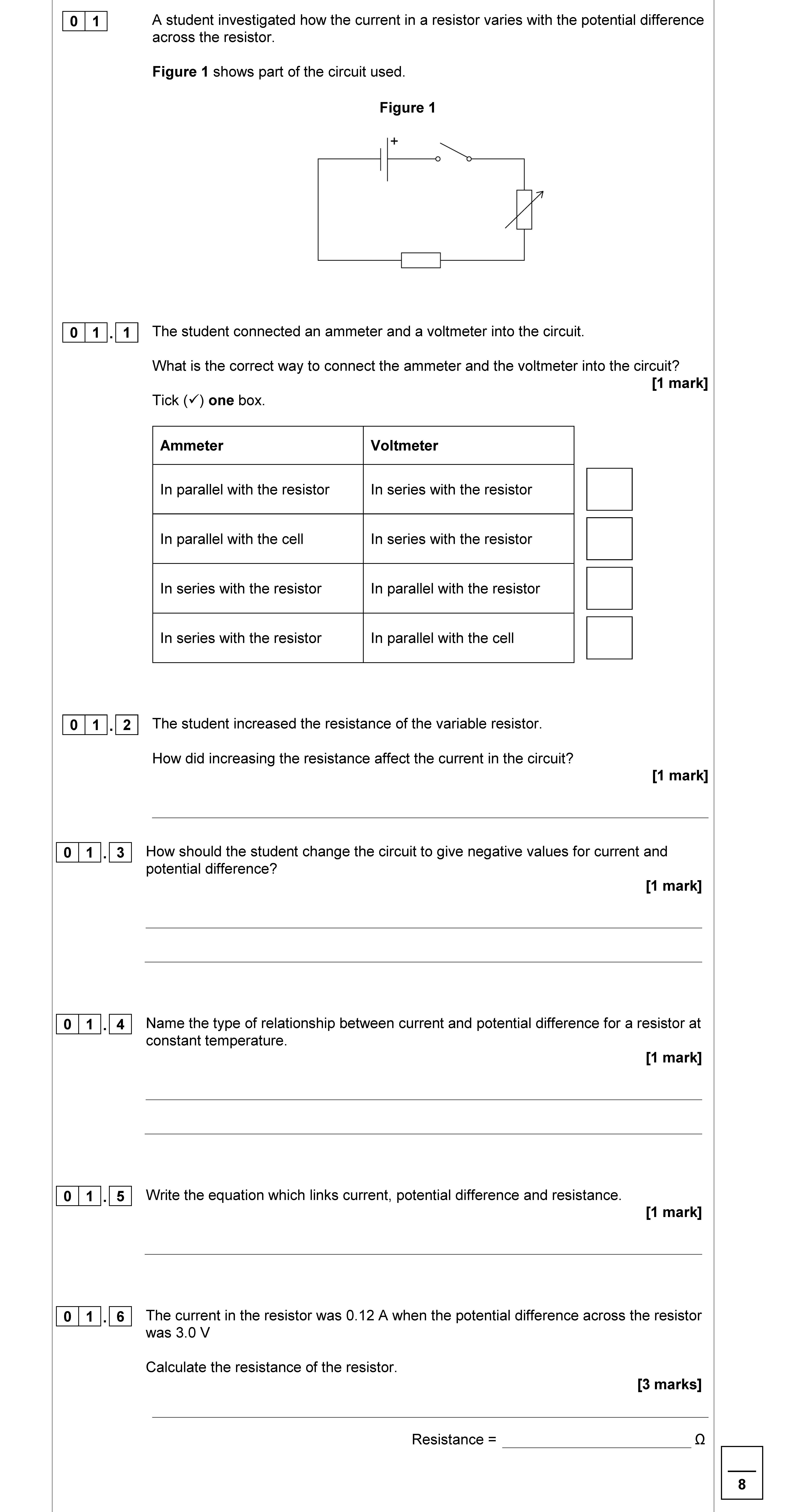 The-student-connected-an-ammeter-and-a-voltmeter-into-the-circuit-AQA-GCSE Physics Combined Science-Question 1-2019-Paper 1.png