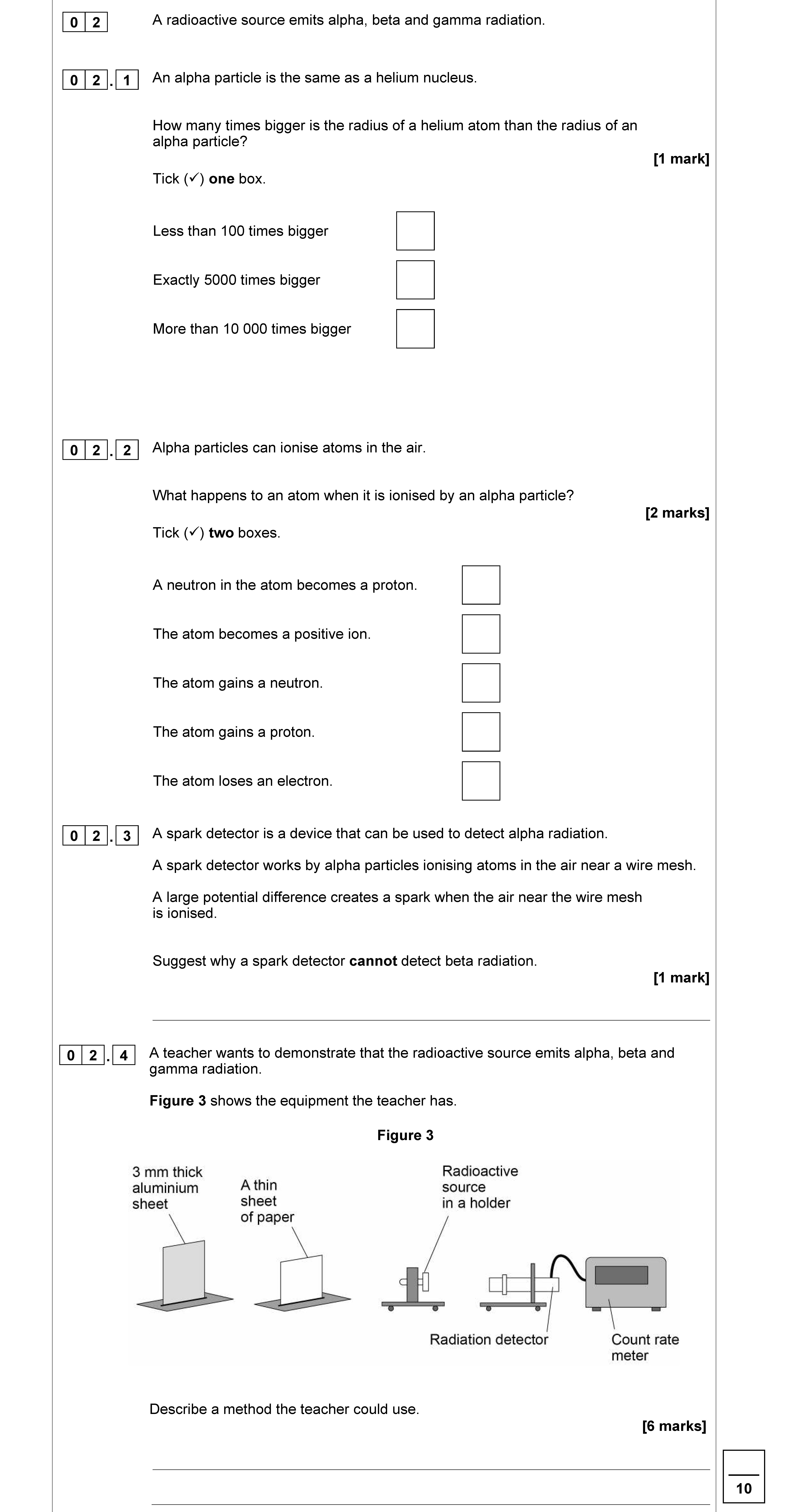 A-radioactive-source-emits-alpha,-beta-and-gamma-radiation-AQA-GCSE Physics Combined Science-Question 2-2021-Paper 1.png
