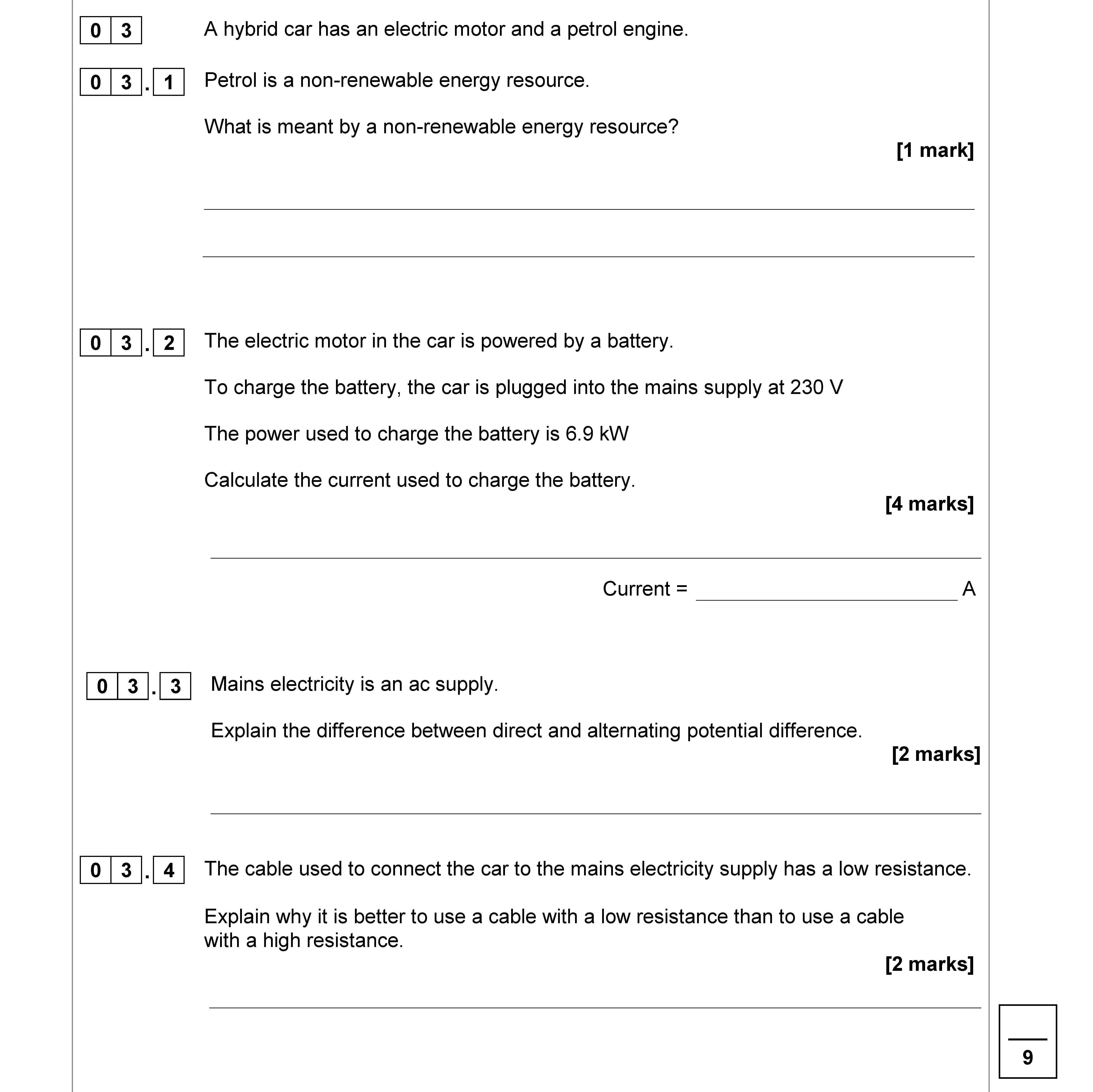 A-hybrid-car-has-an-electric-motor-and-a-petrol-engine-AQA-GCSE Physics Combined Science-Question 3-2019-Paper 1.png