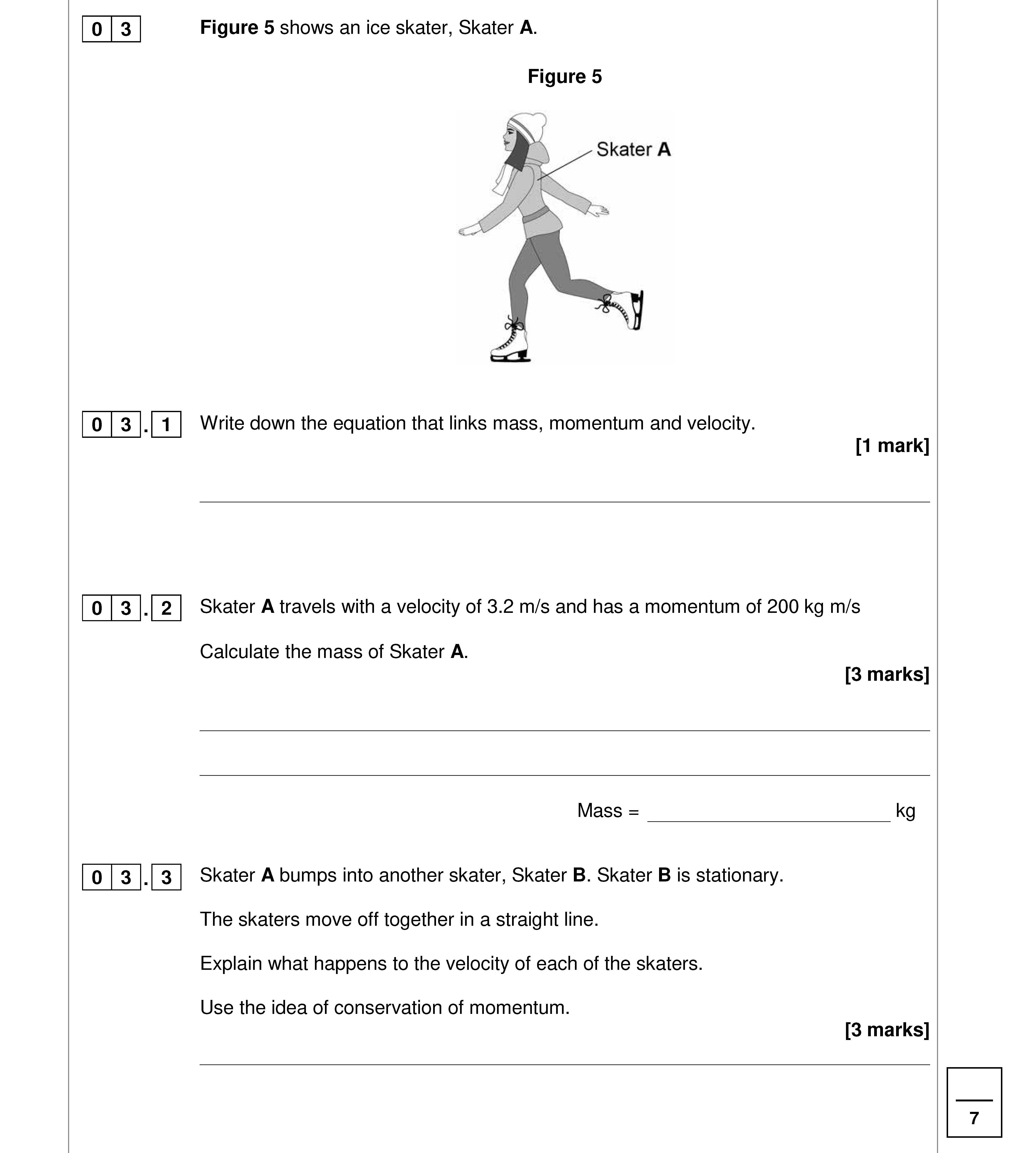 Figure-5-shows-an-ice-skater,-Skater-A-AQA-GCSE Physics Combined Science-Question 3-2018-Paper 2.png
