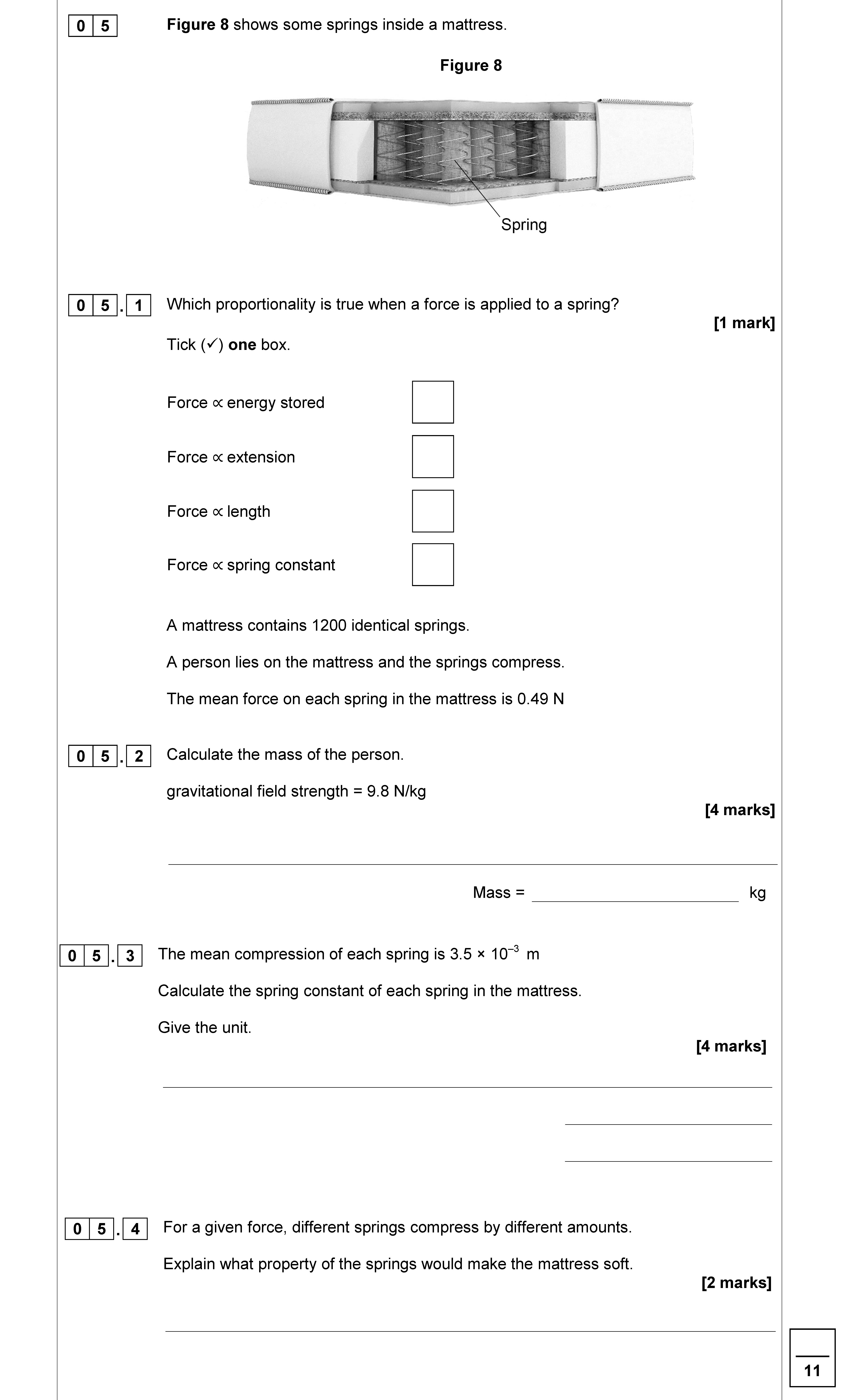 Figure-8-shows-some-springs-inside-a-mattress-AQA-GCSE Physics Combined Science-Question 5-2019-Paper 2.png