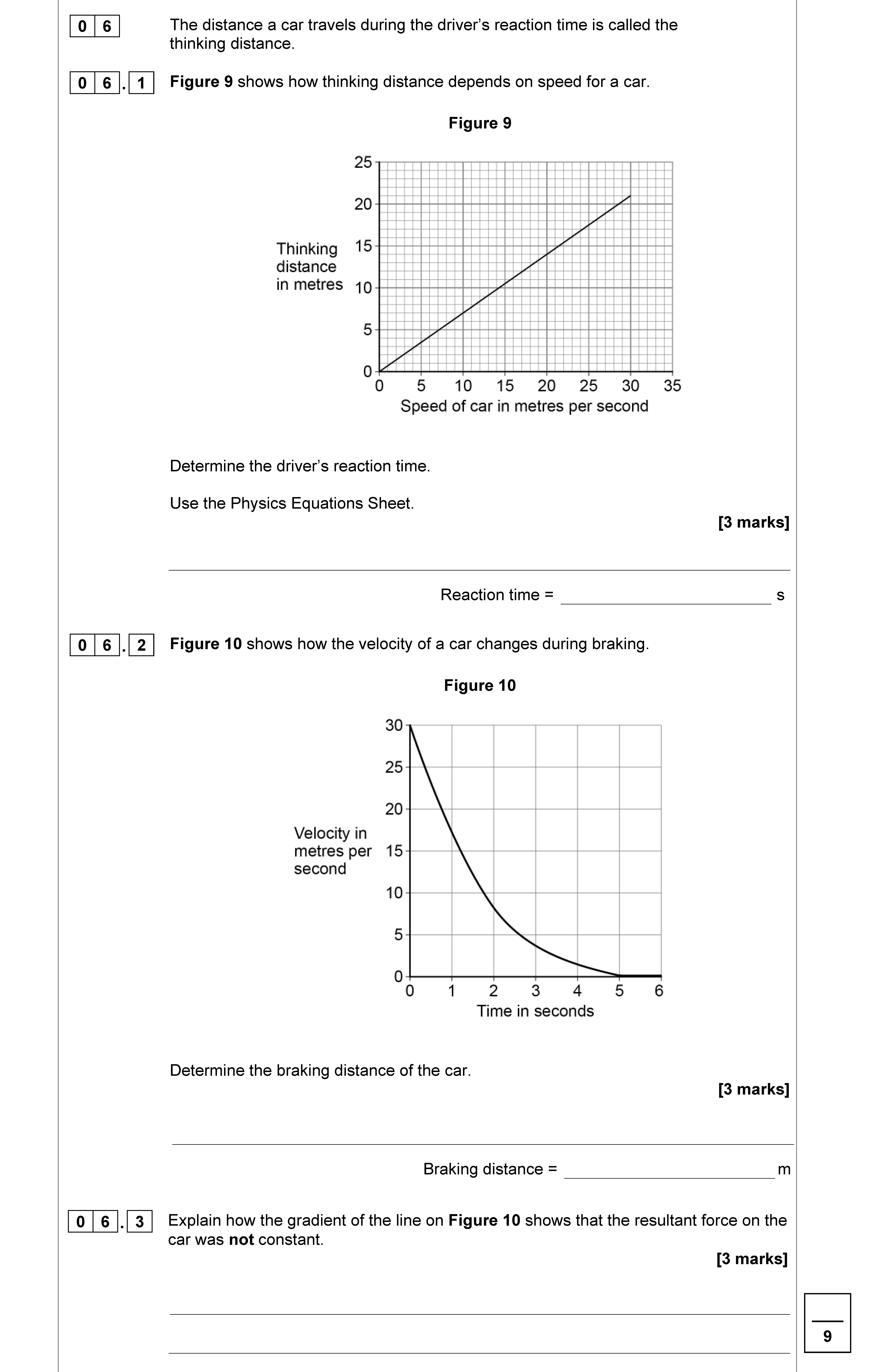 The-distance-a-car-travels-during-the-driver’s-reaction-time-is-called-the-thinking-distance-AQA-GCSE Physics Combined Science-Question 6-2022-Paper 2.png
