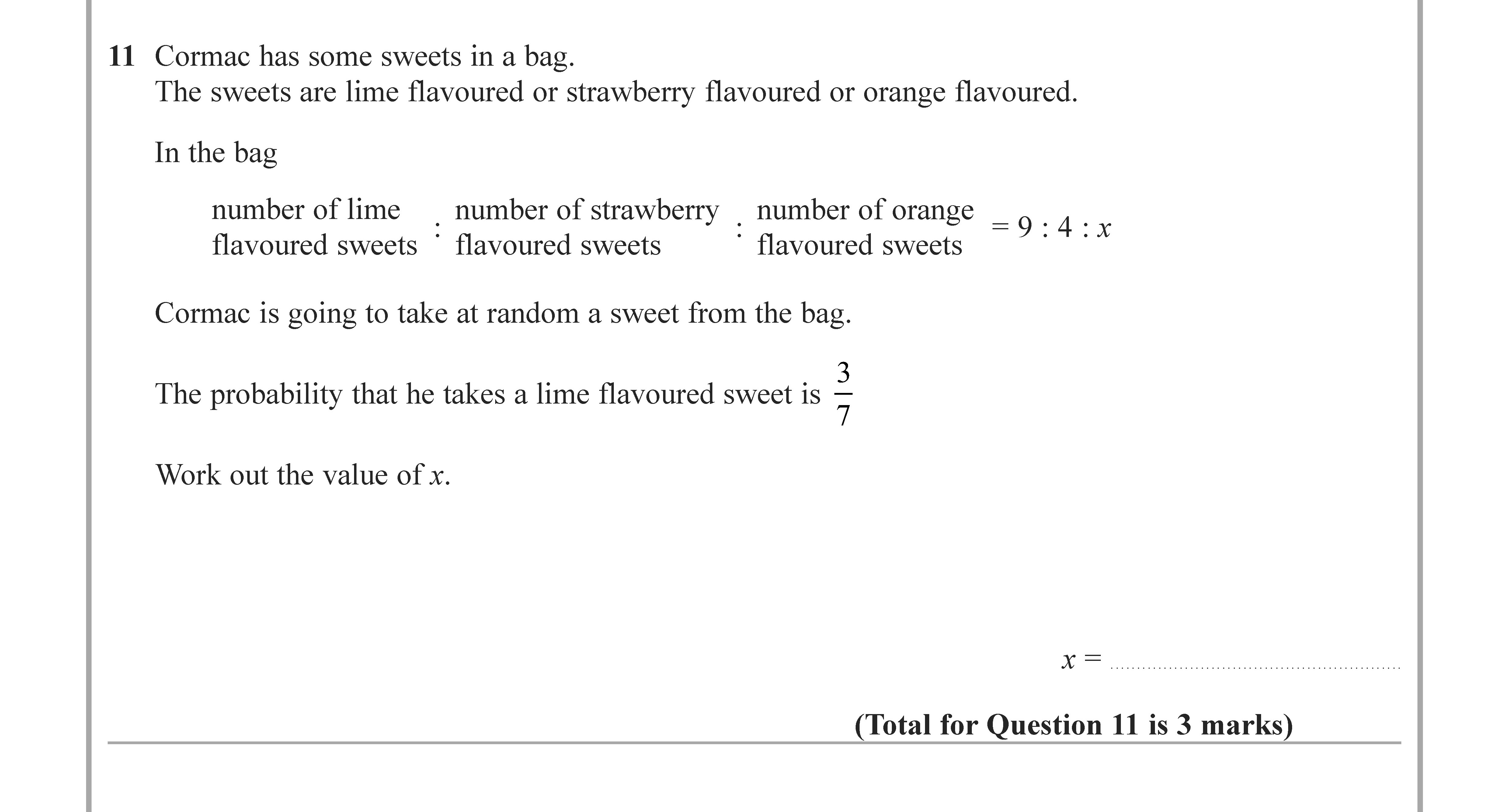 Cormac-has-some-sweets-in-a-bag-Edexcel-GCSE Maths-Question 13-2022-Paper 1.png