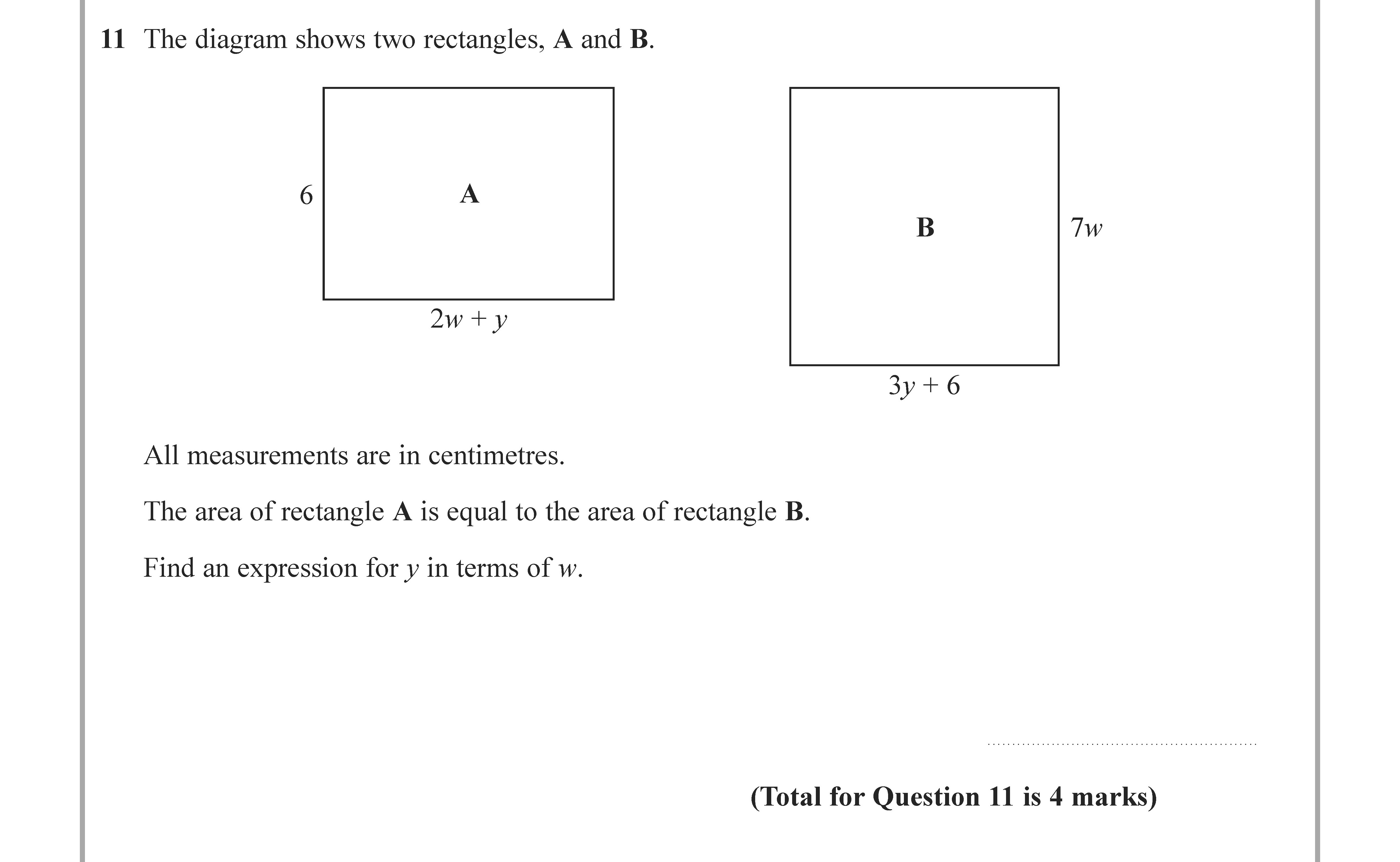 The-diagram-shows-two-rectangles,-A-and-B-Edexcel-GCSE Maths-Question 13-2021-Paper 1.png