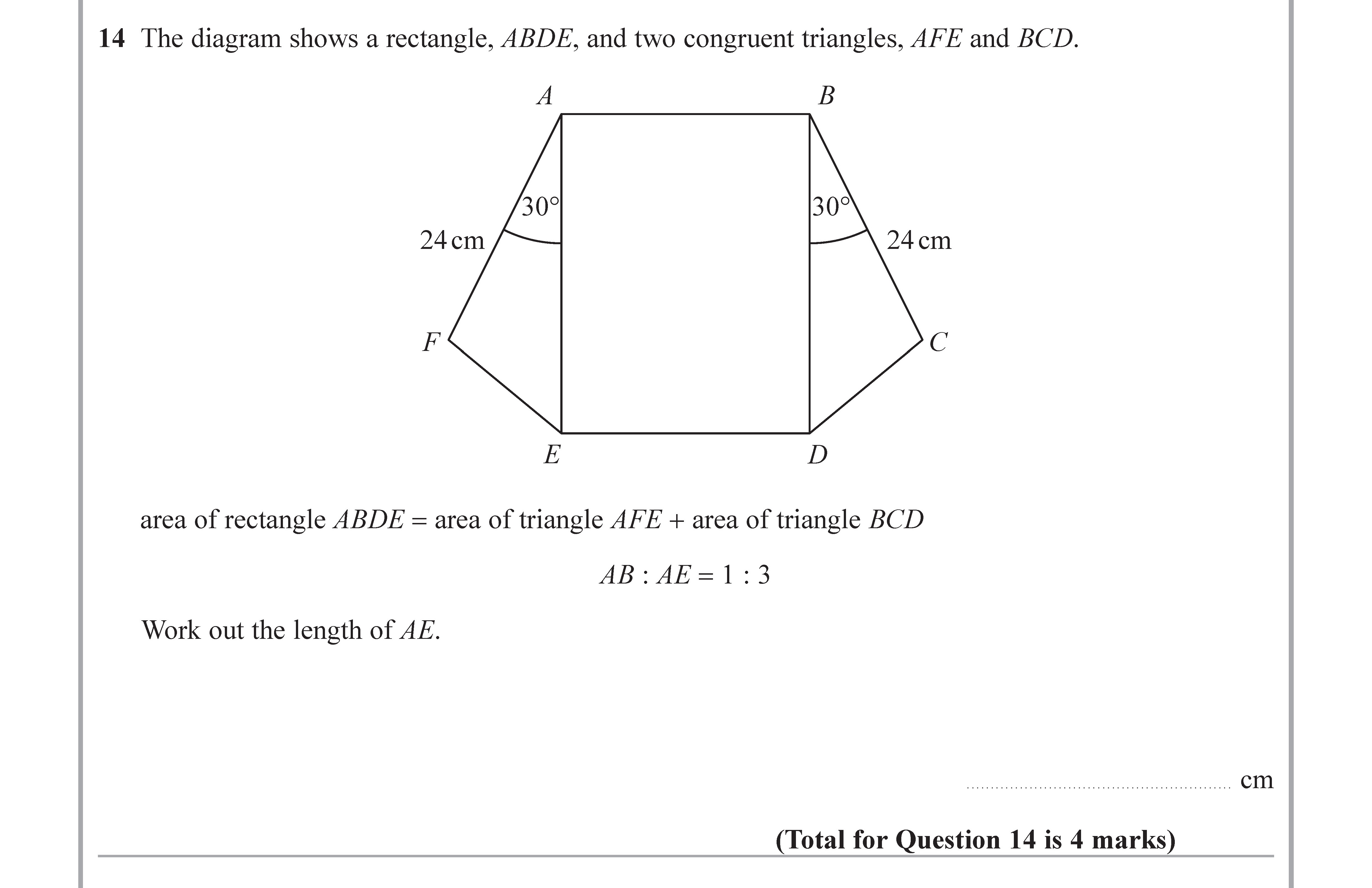 The-diagram-shows-a-rectangle,-ABDE,-and-two-congruent-triangles,-AFE-and-BCD-Edexcel-GCSE Maths-Question 15-2019-Paper 3.png
