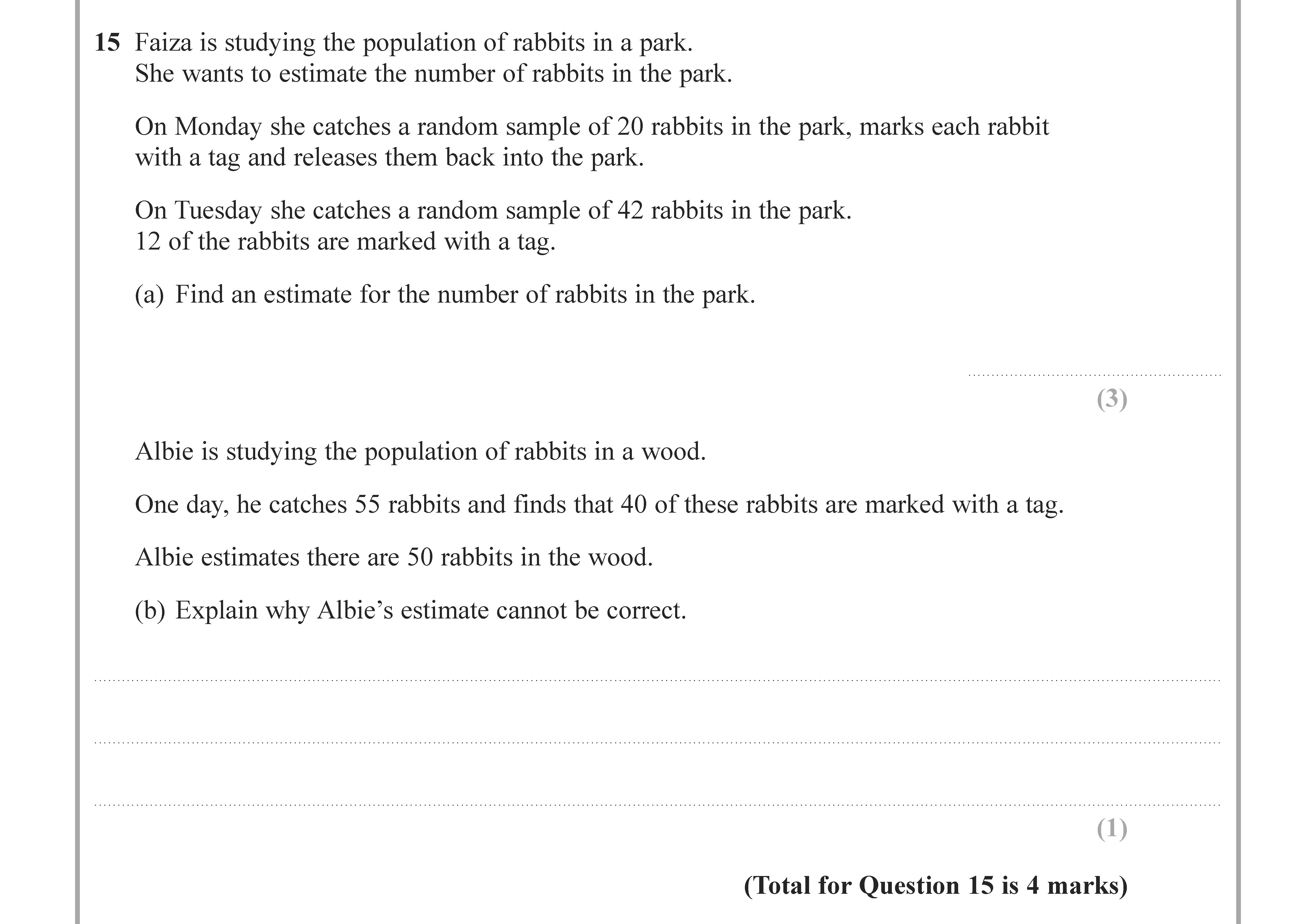 Faiza-is-studying-the-population-of-rabbits-in-a-park-Edexcel-GCSE Maths-Question 15-2022-Paper 2.png