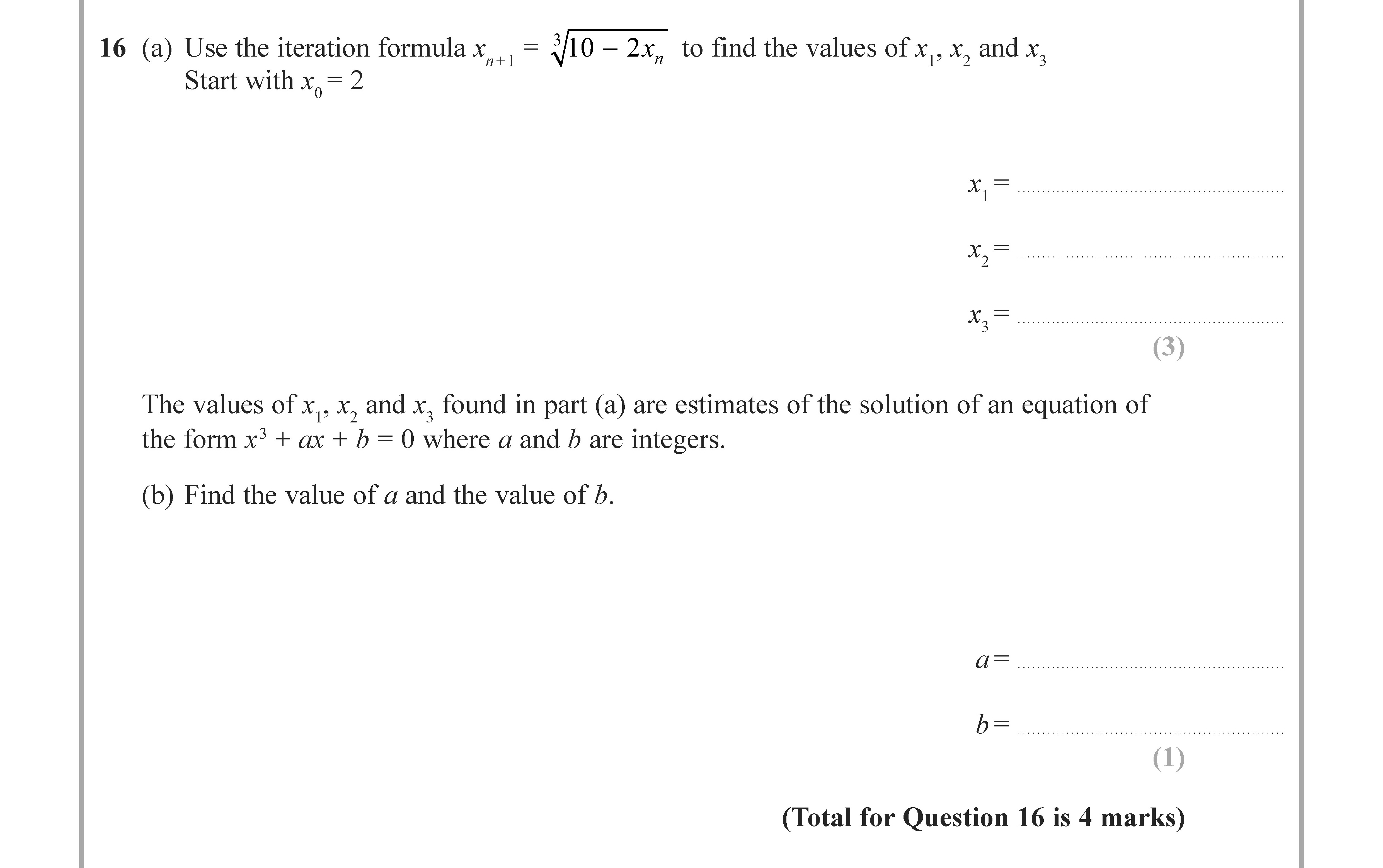 16-(a)-Use-the-iteration-formula-$x_{n}-=-\\sqrt{10---2x_{n-1}}$,-to-find-the-values-of-$x_{1},-x_{2}$,-and-$x_{3}$-Edexcel-GCSE Maths-Question 18-2021-Paper 2.png